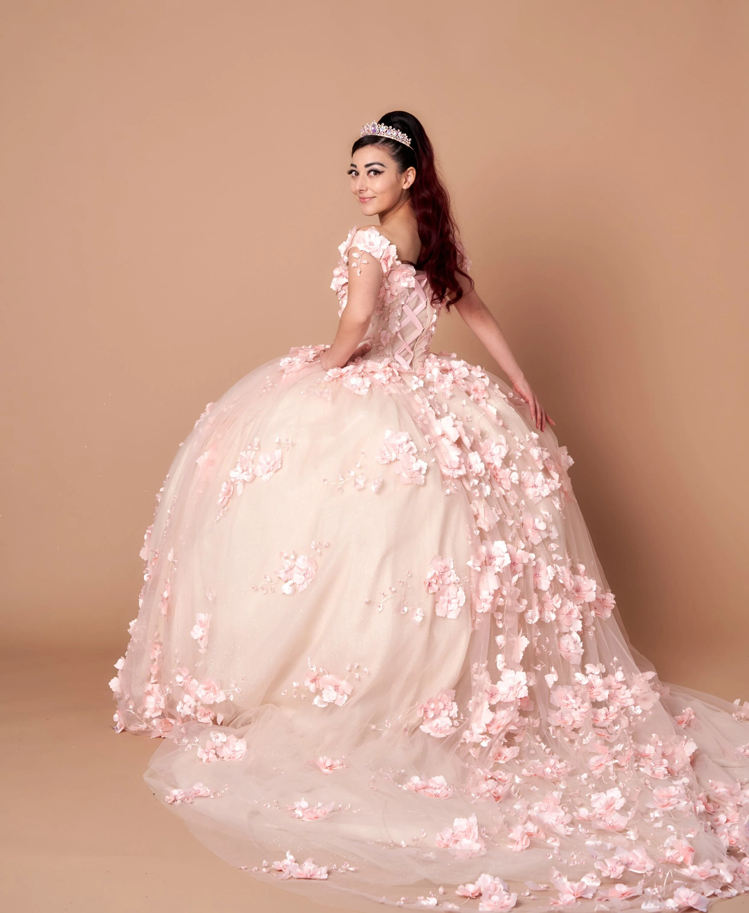 3D Floral Quinceanera Dress Off Shoulder Ball Gown by Calla SCL30005 - Image 10