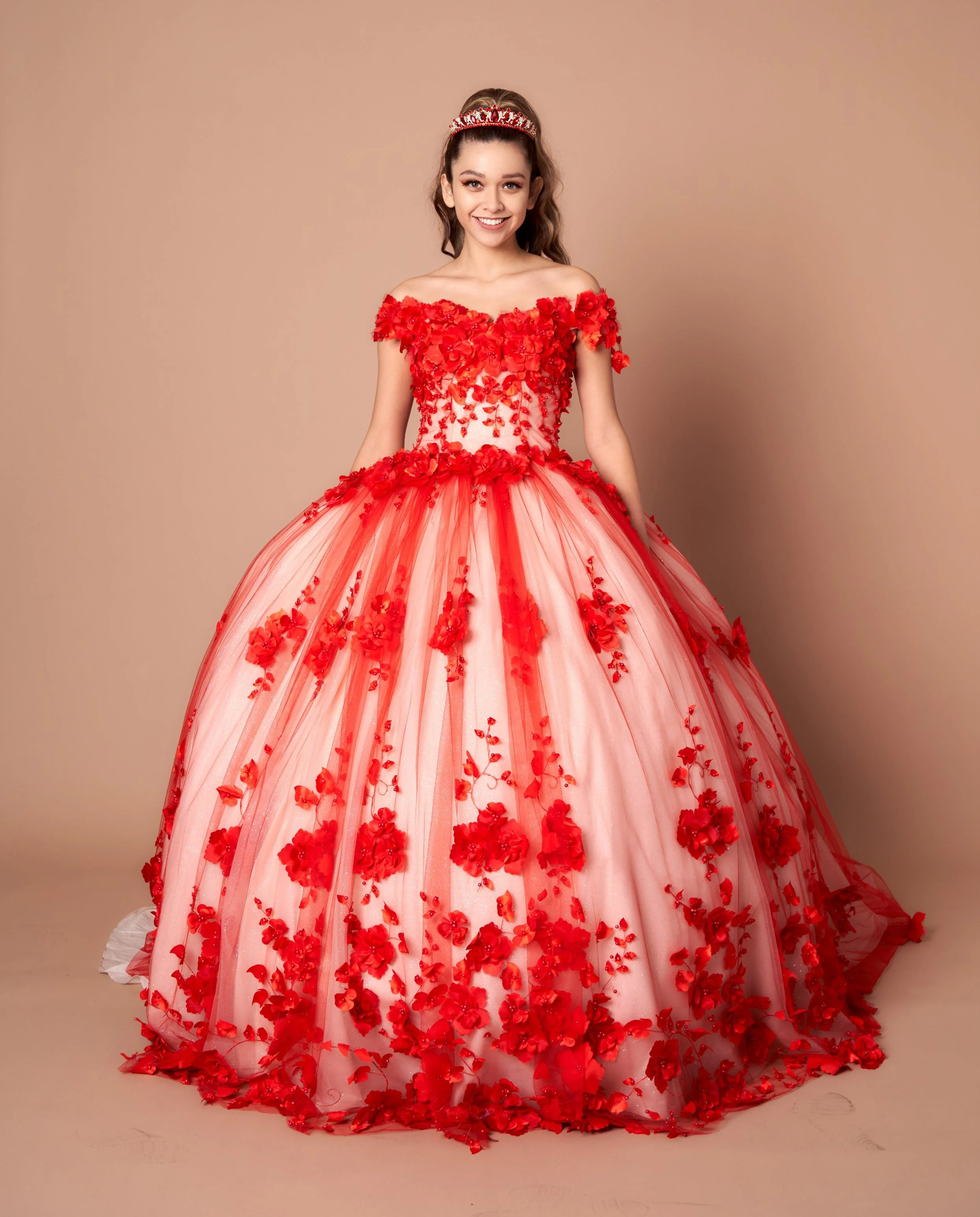 3D Floral Quinceanera Dress Off Shoulder Ball Gown by Calla SCL30005 - Image 14