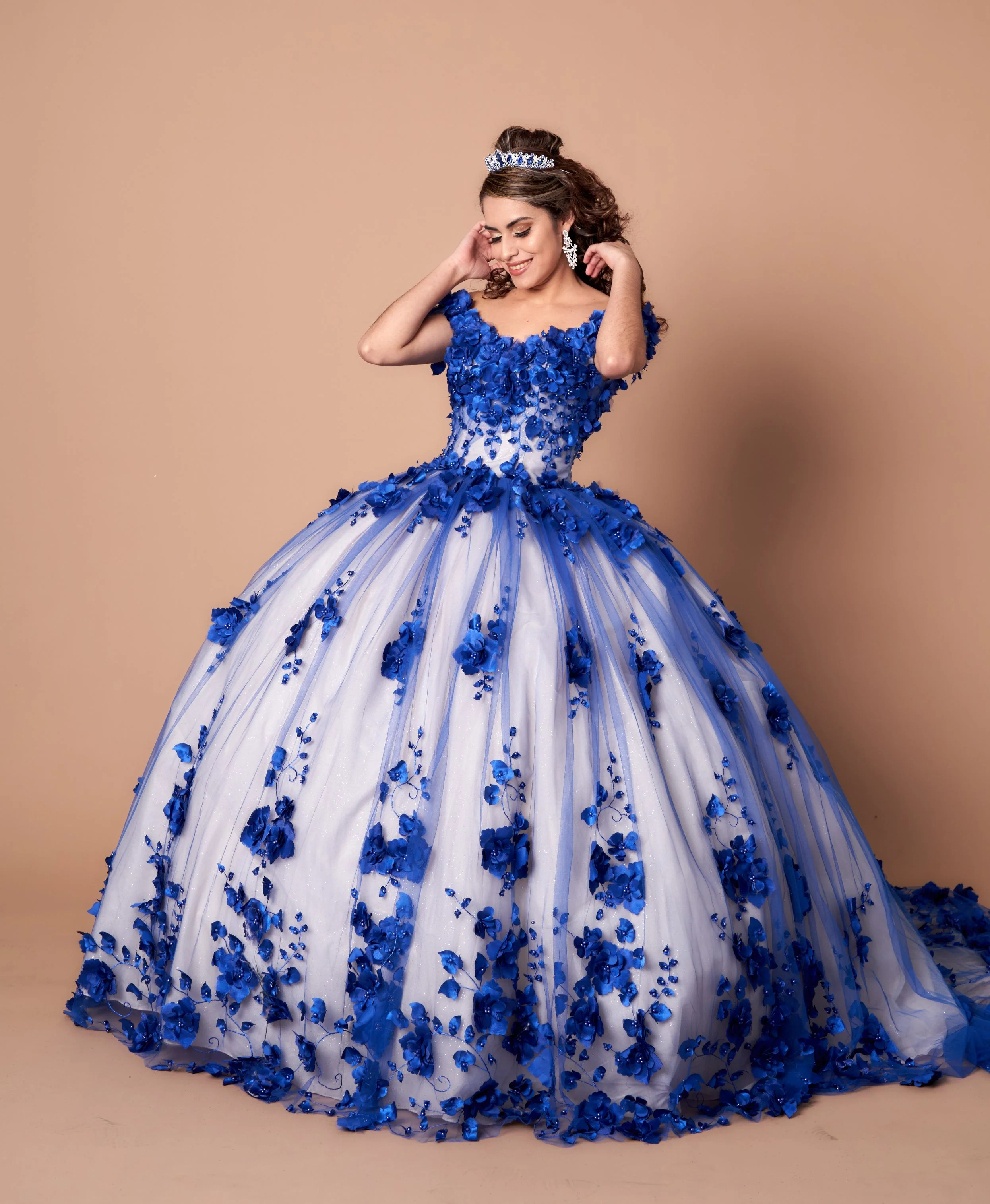 3D Floral Quinceanera Dress Off Shoulder Ball Gown by Calla SCL30005 - Image 15
