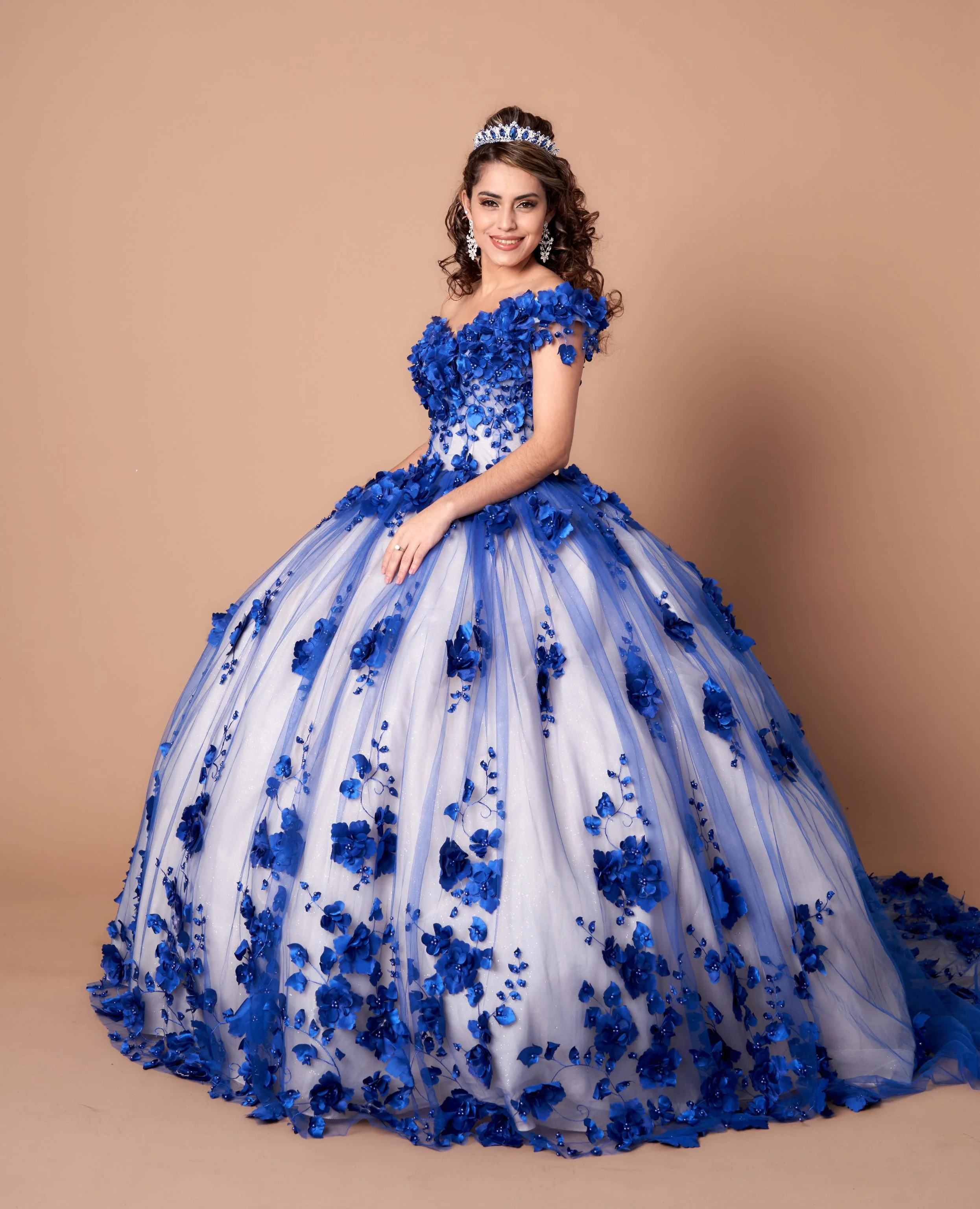 3D Floral Quinceanera Dress Off Shoulder Ball Gown by Calla SCL30005 - Image 4