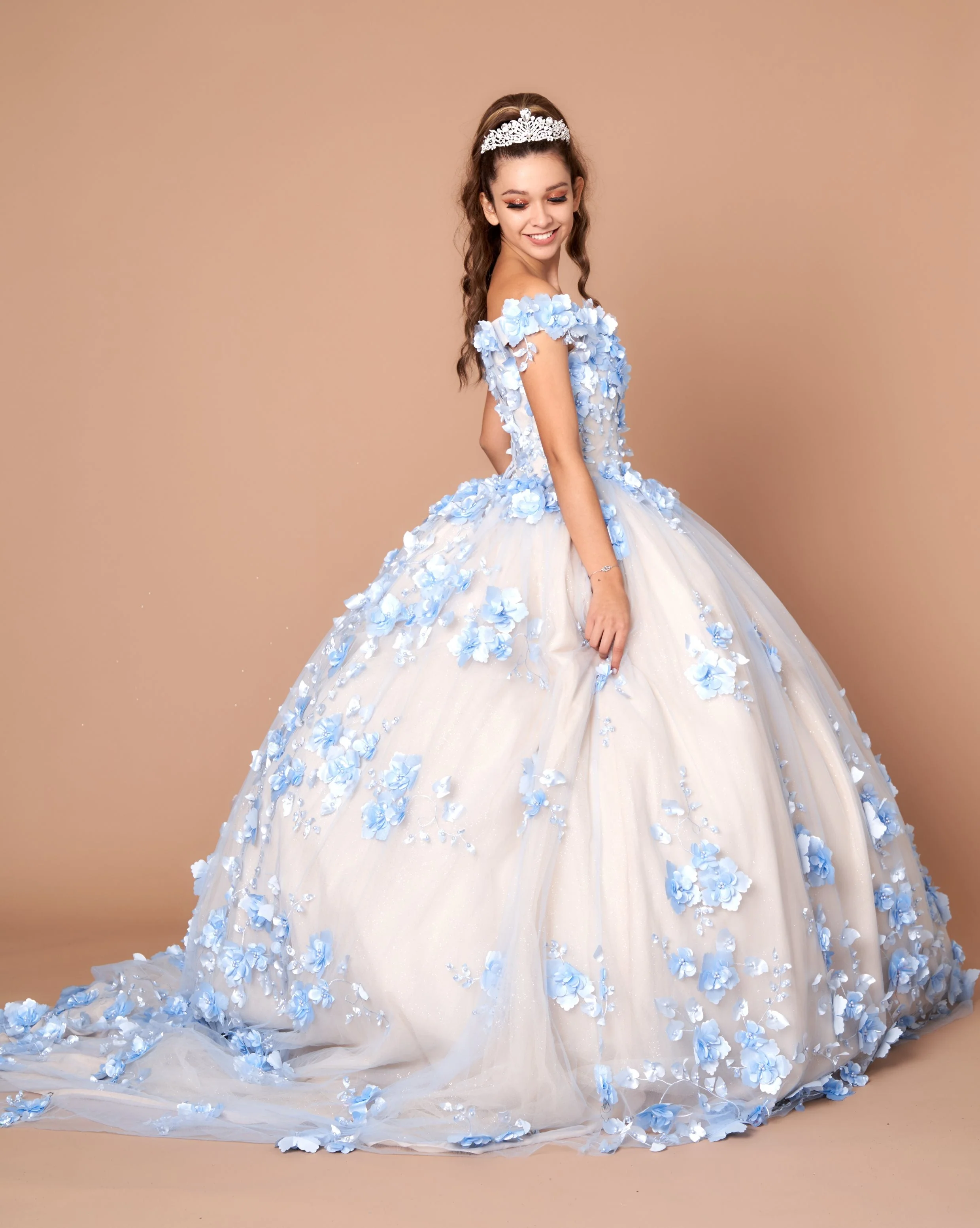 3D Floral Quinceanera Dress Off Shoulder Ball Gown by Calla SCL30005 - Image 7