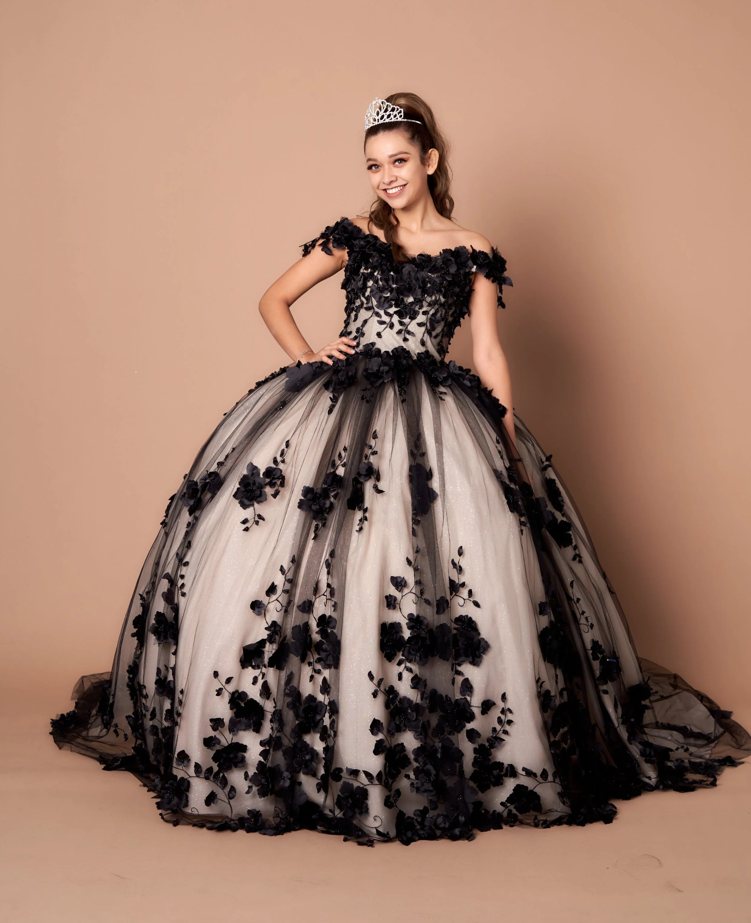 3D Floral Quinceanera Dress Off Shoulder Ball Gown by Calla SCL30005 - Image 8