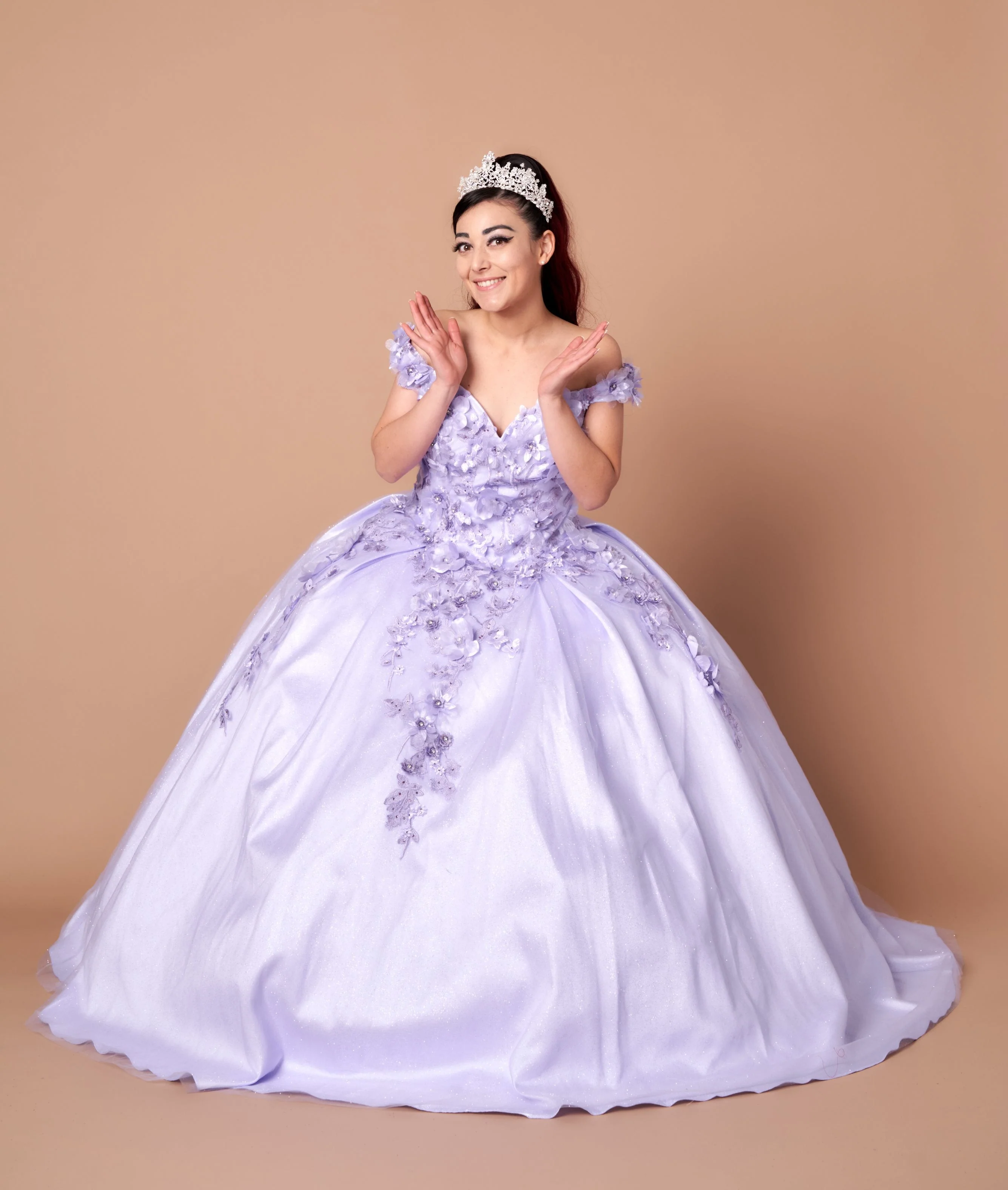 3D Floral Embroidered Quinceanera Dress Off Shoulder Ball Gown by Calla WB21551 - Image 11