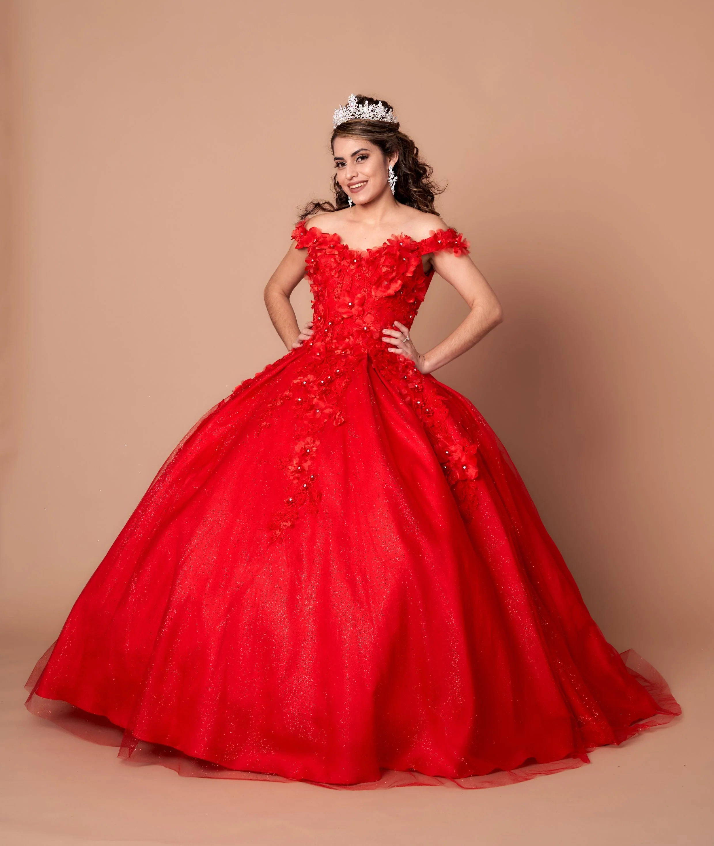 3D Floral Embroidered Quinceanera Dress Off Shoulder Ball Gown by Calla WB21551 - Image 12