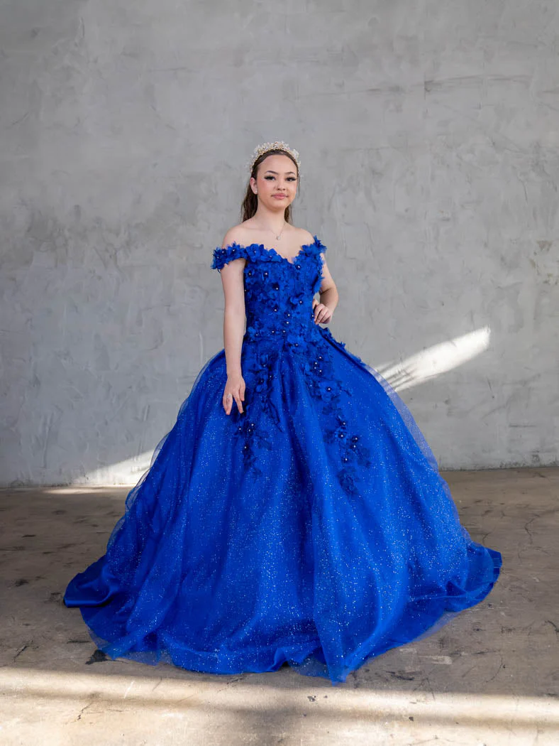 3D Floral Embroidered Quinceanera Dress Off Shoulder Ball Gown by Calla WB21551 - Image 13