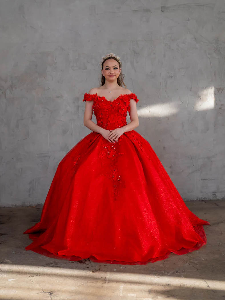 3D Floral Embroidered Quinceanera Dress Off Shoulder Ball Gown by Calla WB21551 - Image 14