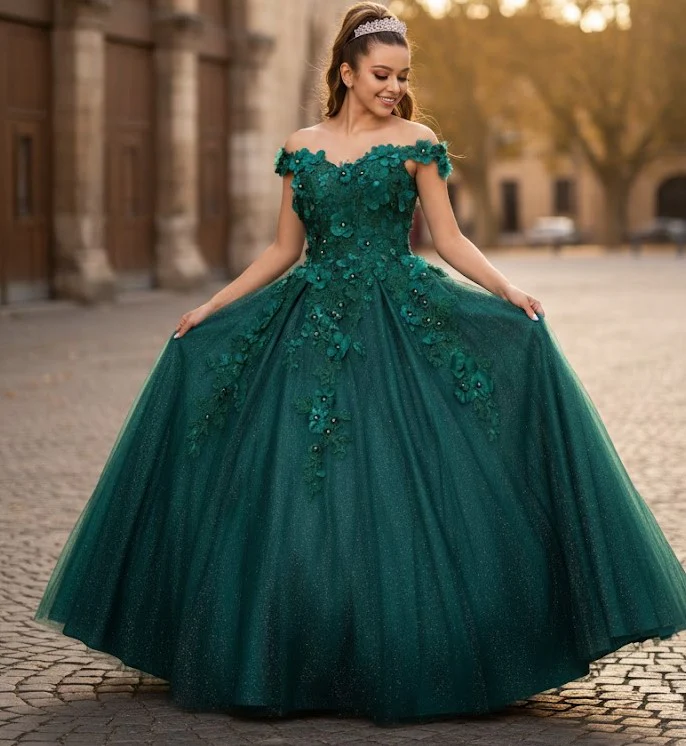 3D Floral Embroidered Quinceanera Dress Off Shoulder Ball Gown by Calla WB21551 - Image 2