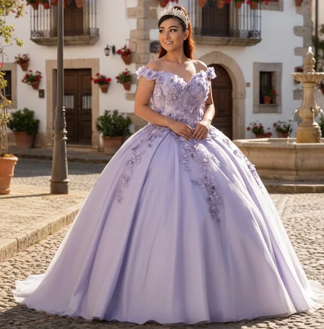 3D Floral Embroidered Quinceanera Dress Off Shoulder Ball Gown by Calla WB21551 - Image 3