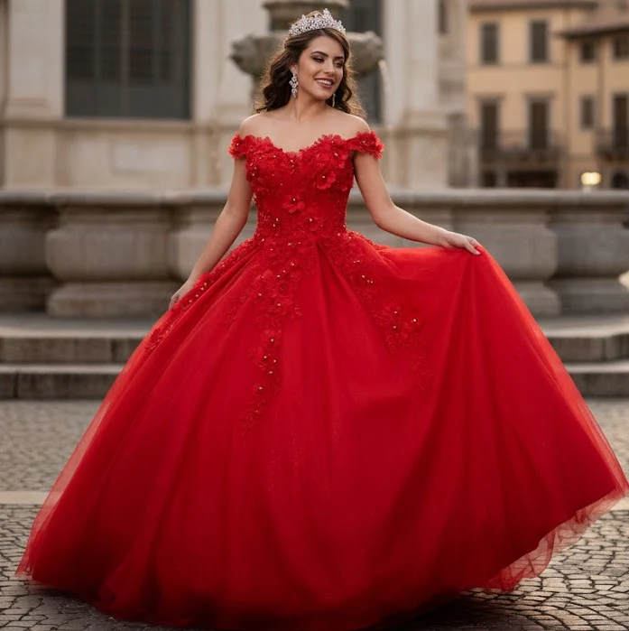 3D Floral Embroidered Quinceanera Dress Off Shoulder Ball Gown by Calla WB21551 - Image 4