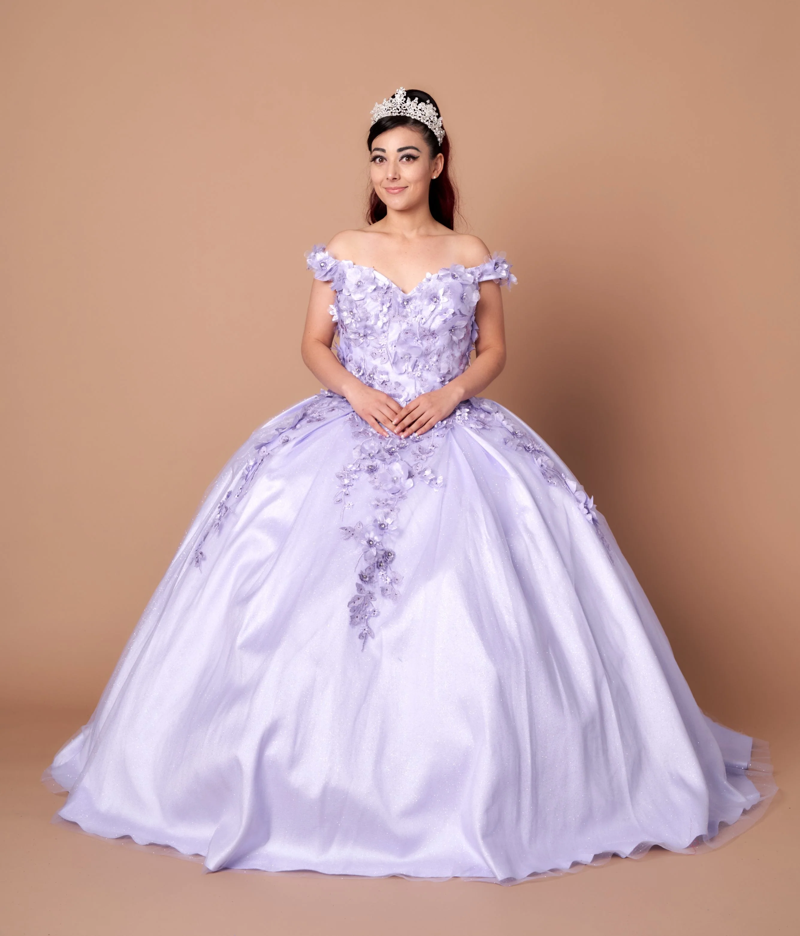 3D Floral Embroidered Quinceanera Dress Off Shoulder Ball Gown by Calla WB21551 - Image 9