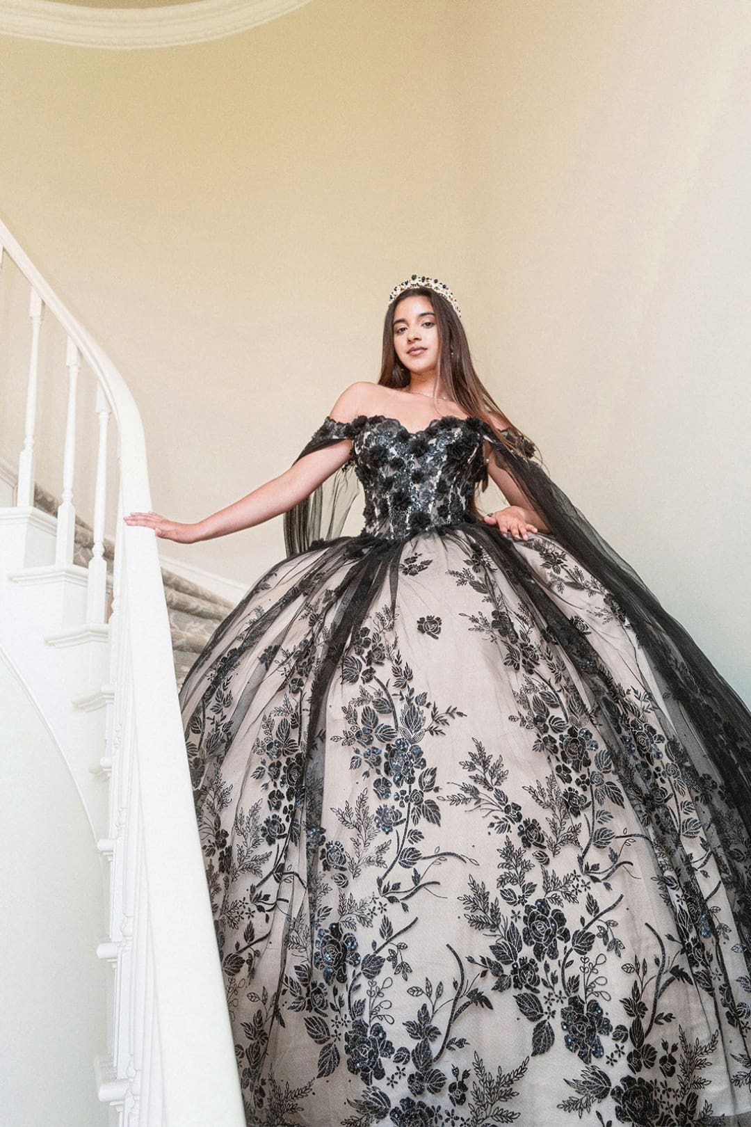 Applique Cape Sleeve Ball Gown by GLS Gloria GL3500 - Image 3