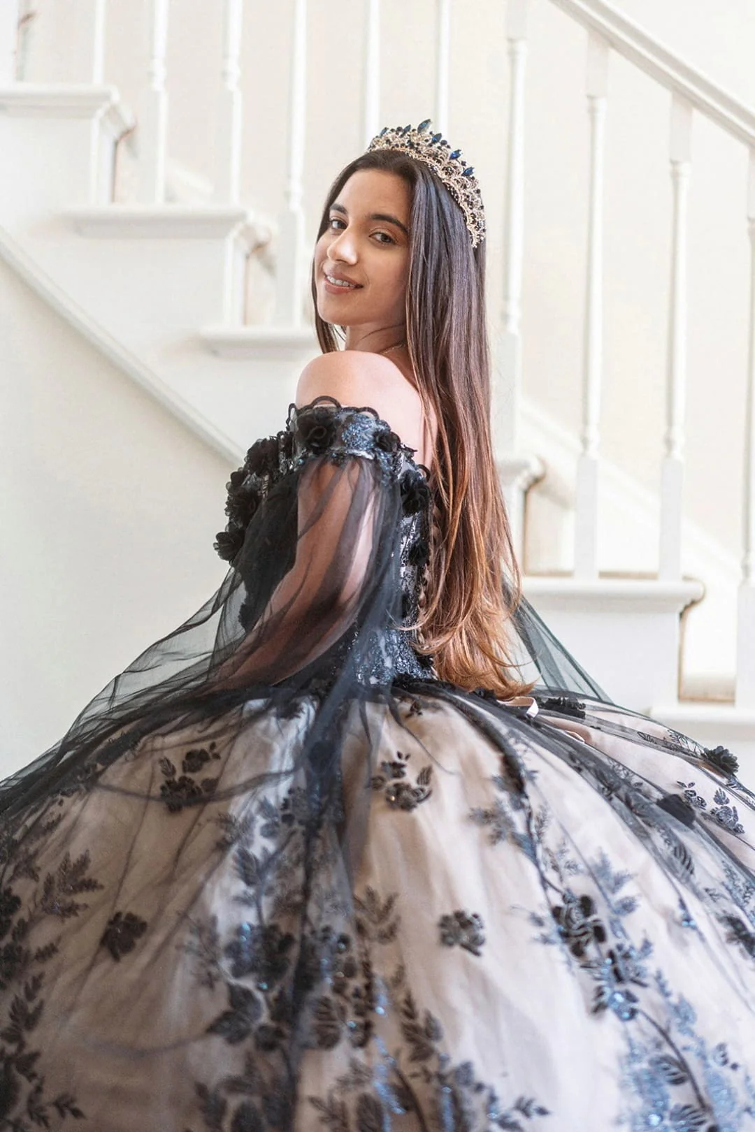 Applique Cape Sleeve Ball Gown by GLS Gloria GL3500 - Image 4
