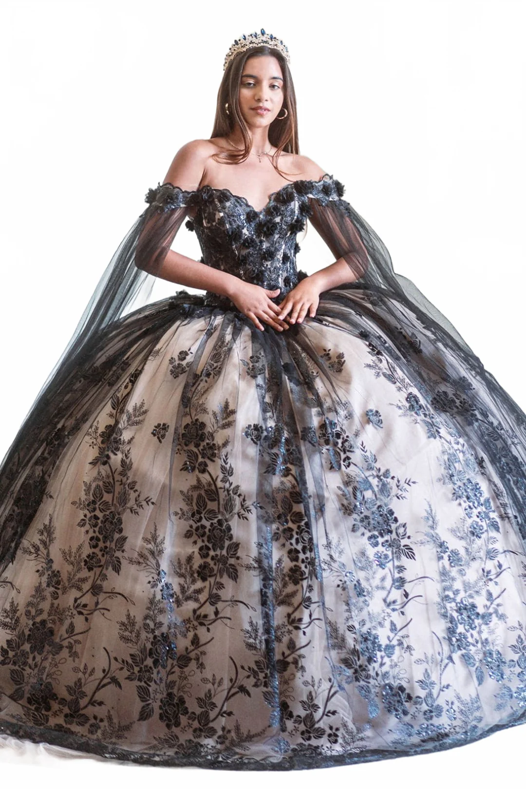 Applique Cape Sleeve Ball Gown by GLS Gloria GL3500 - Image 5