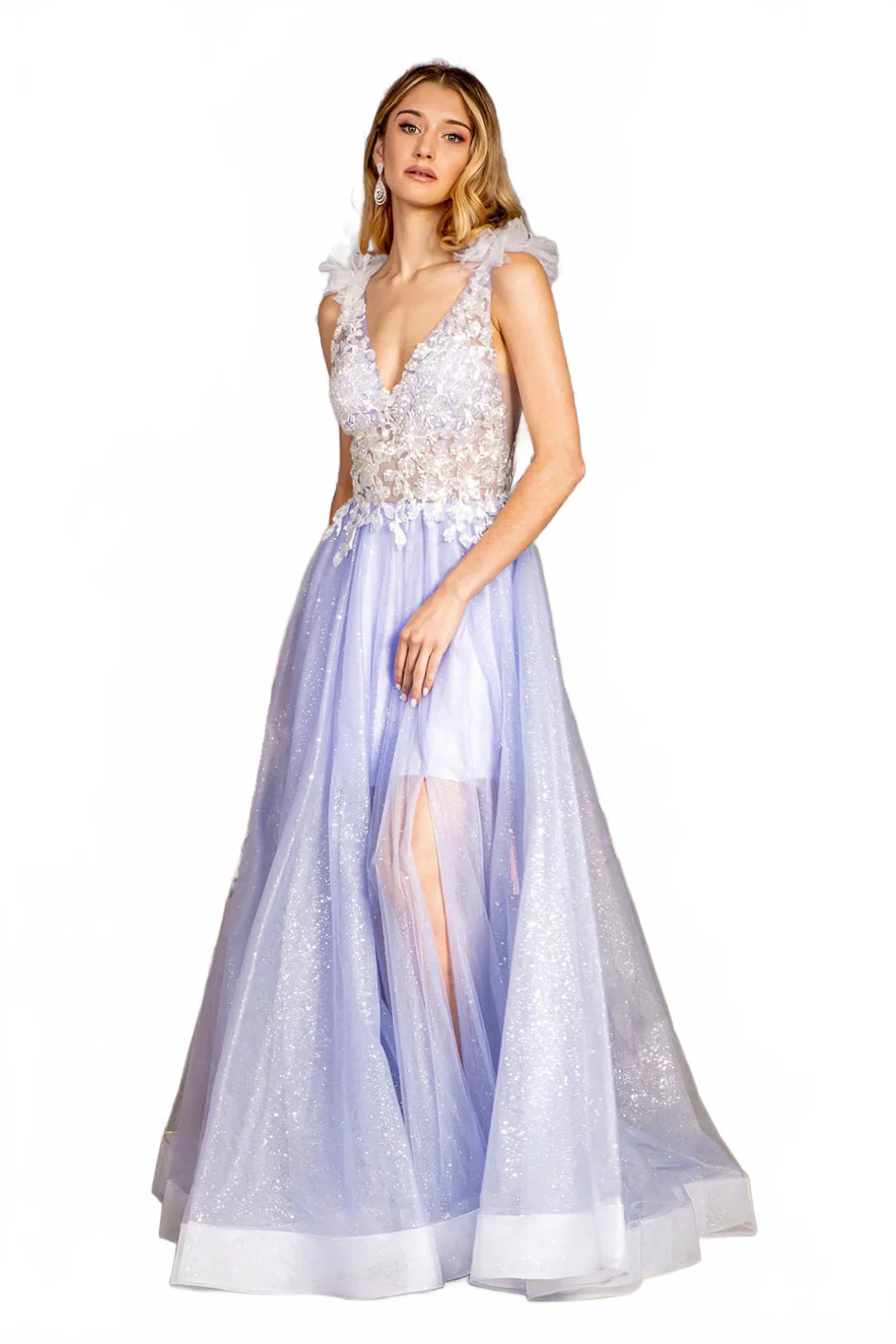 Applique Sleeveless Sheer A-line Gown by GLS Gloria GL3393 - Image 5