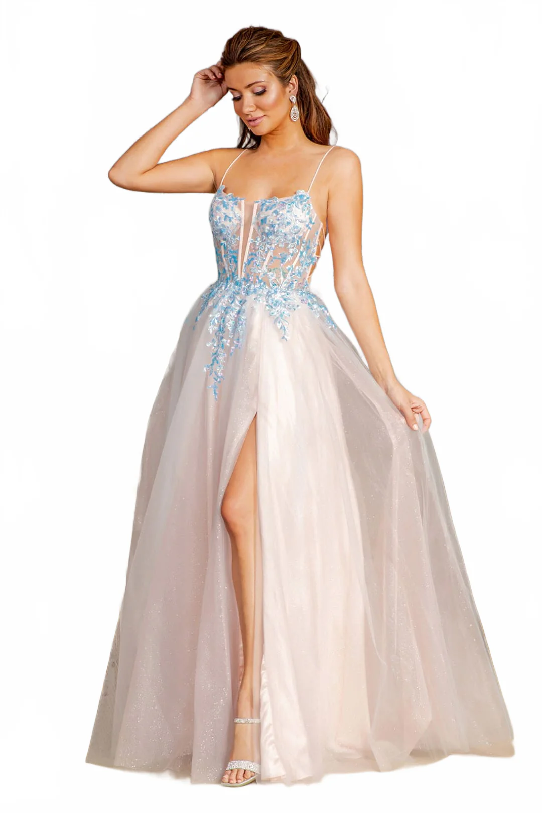 Applique Sleeveless Two-Tone Gown by GLS Gloria GL3251 - Image 5