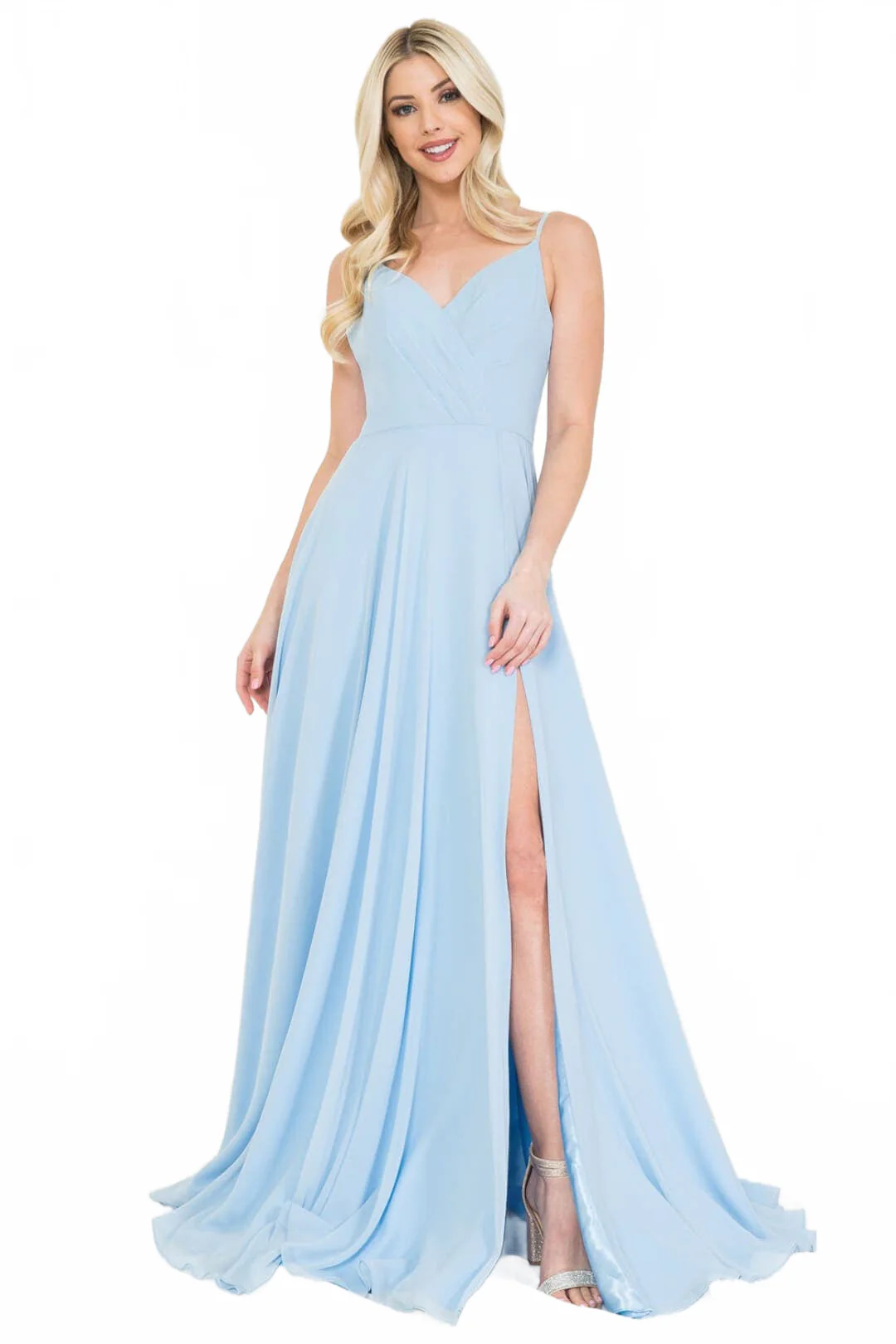 Baby Blue Bridesmaid Dresses-Inexpensive Amelia Couture 477 Straps Prom - Image 17