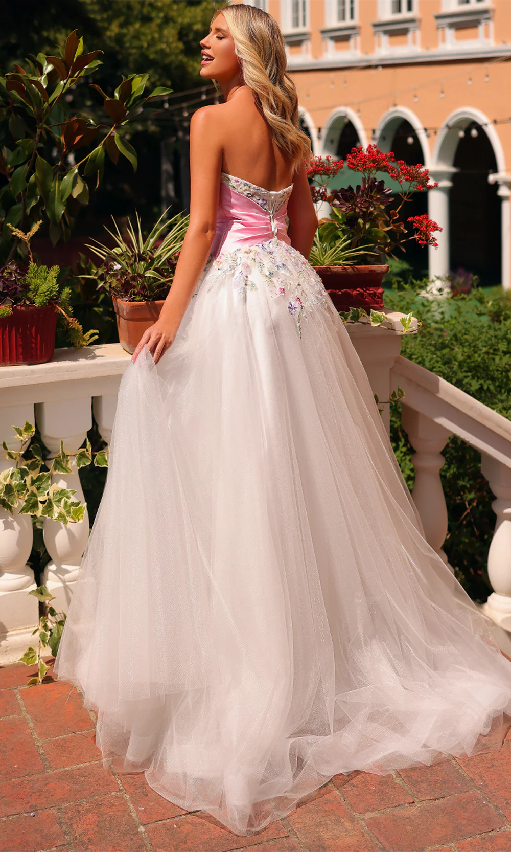 Clarisse 62170 Prom A-Line Strapless Beaded Floor-Length Tulle Dress - Image 2