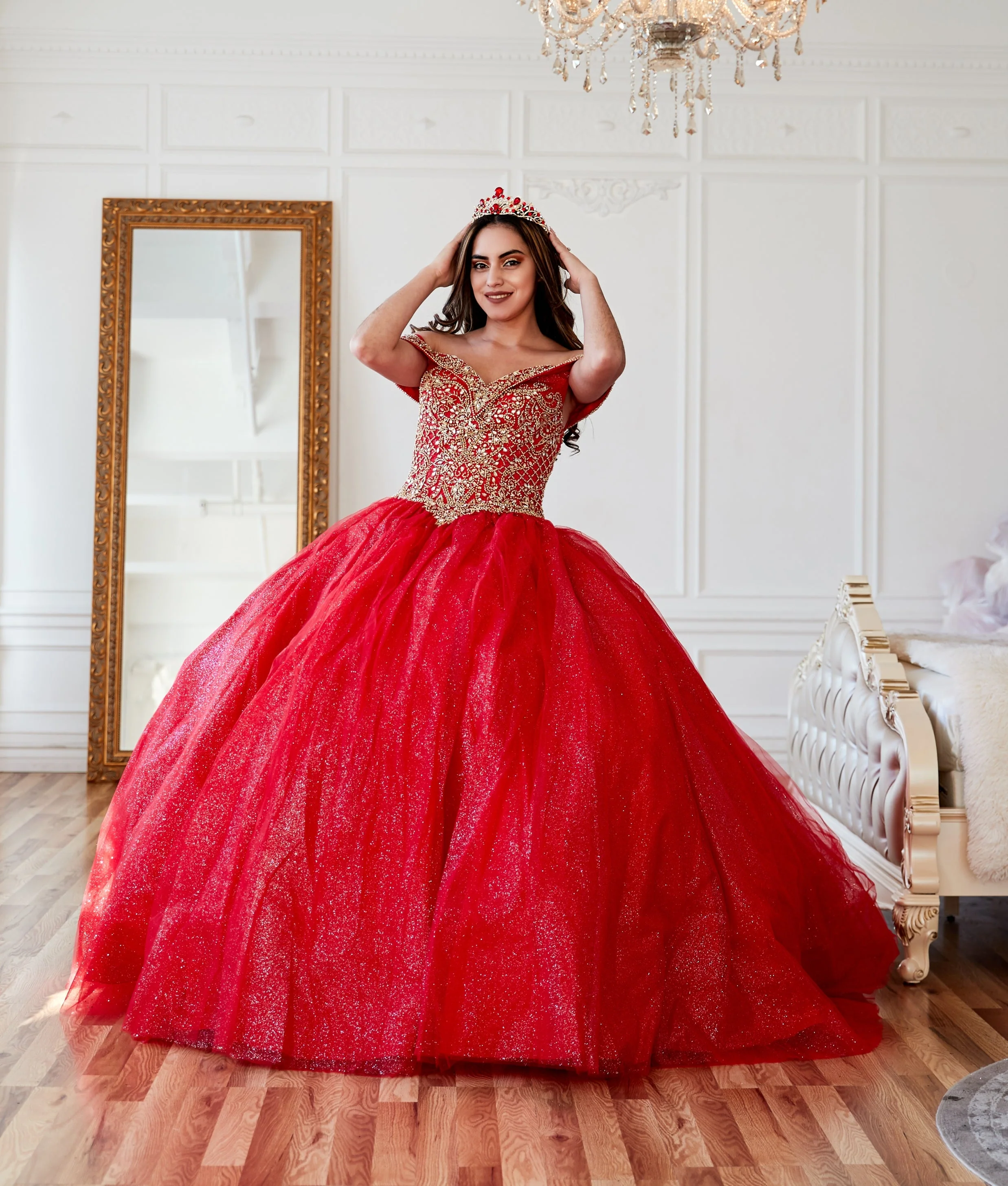 Beaded Off Shoulder Ball Gown by Calla KY71246 - Image 11