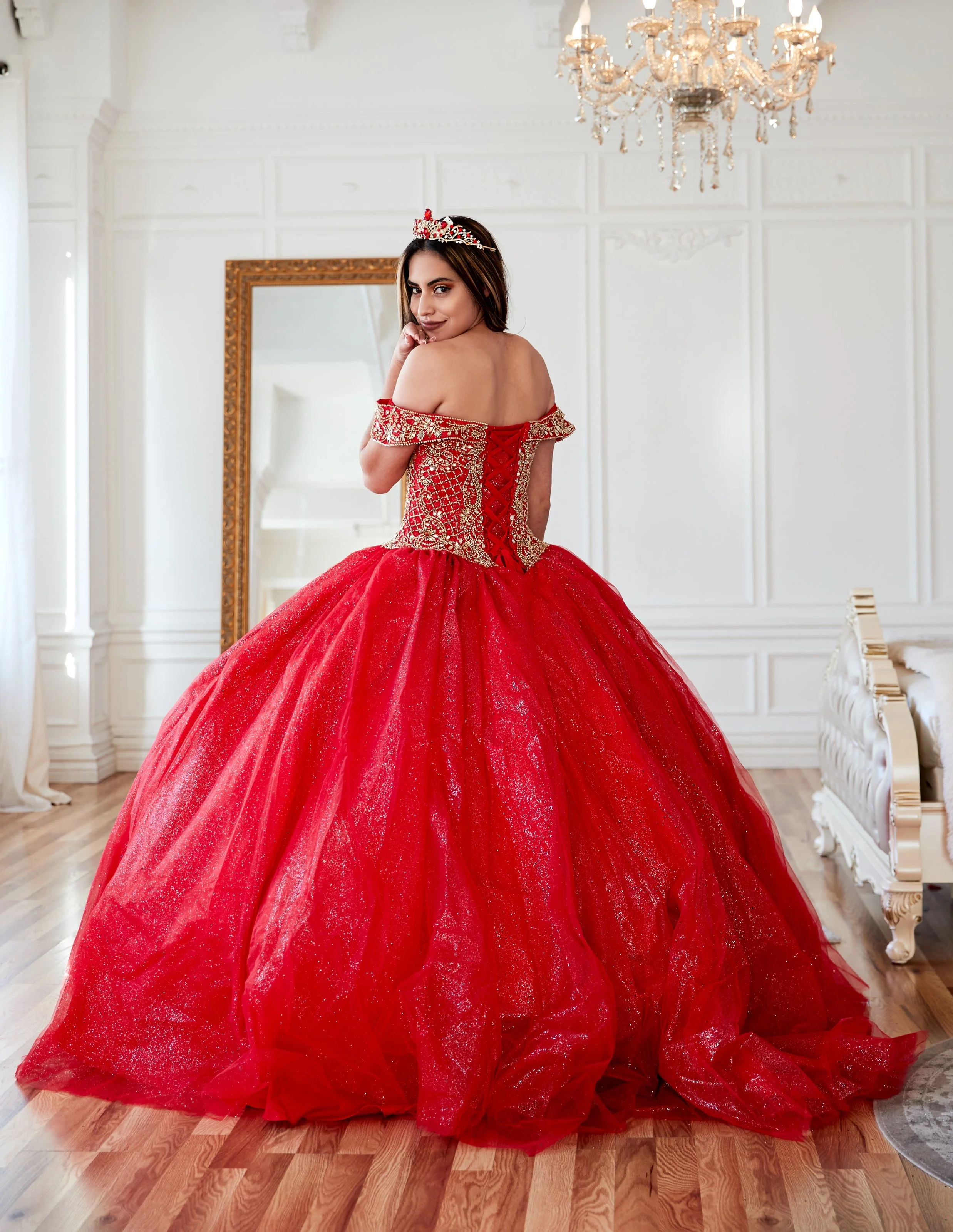 Beaded Off Shoulder Ball Gown by Calla KY71246 - Image 12