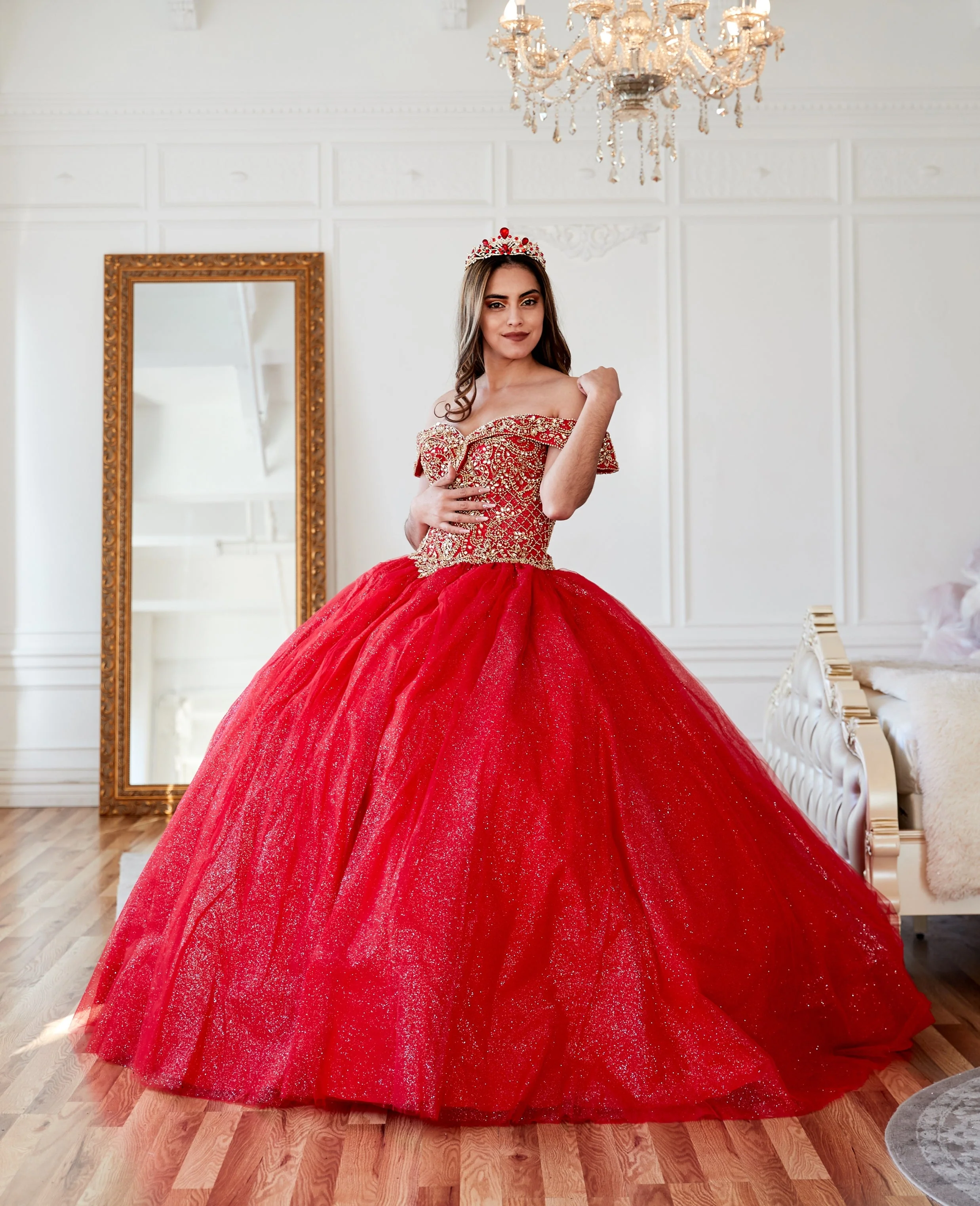 Beaded Off Shoulder Ball Gown by Calla KY71246 - Image 13