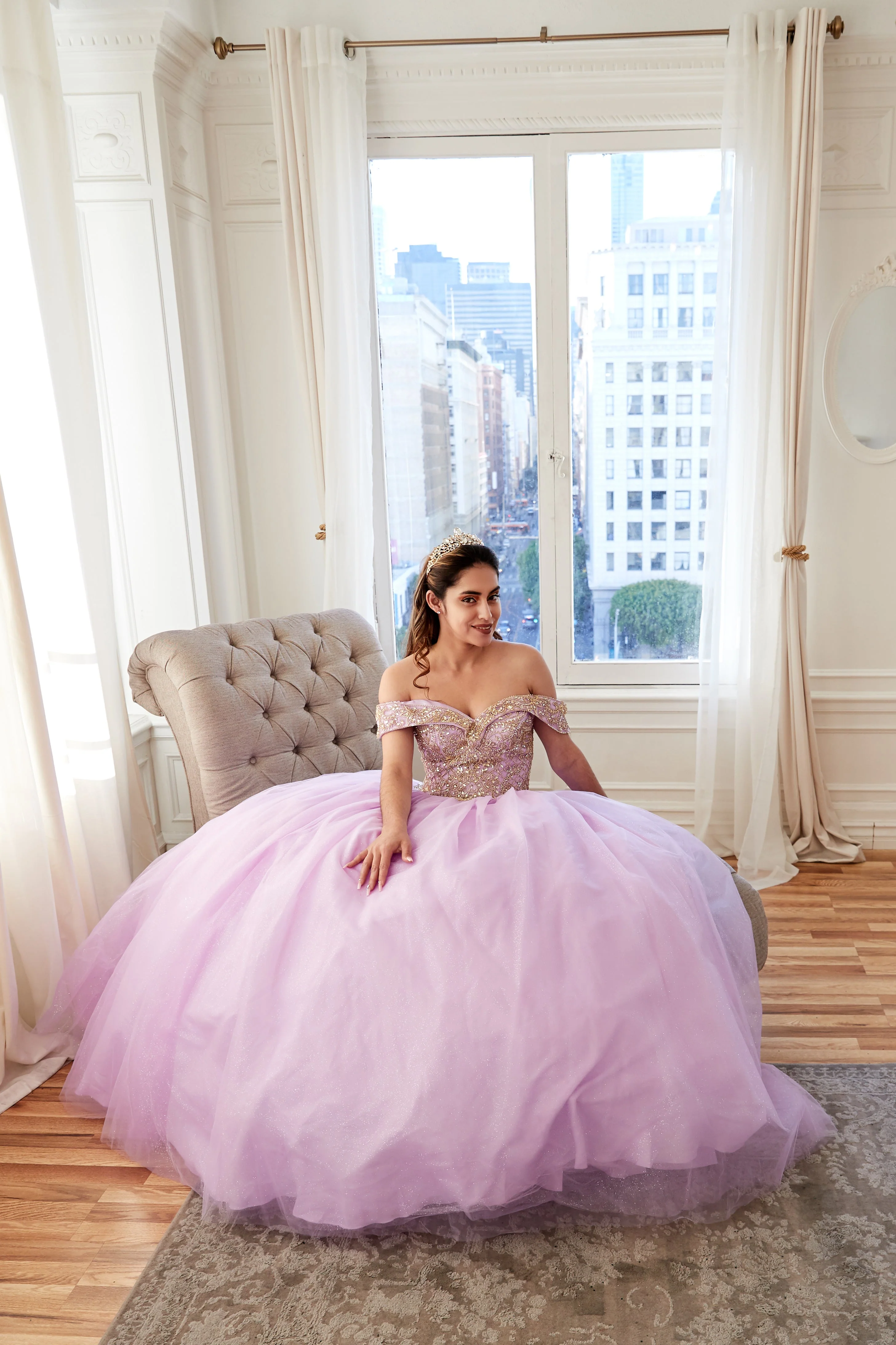 Beaded Off Shoulder Ball Gown by Calla KY71246 - Image 16