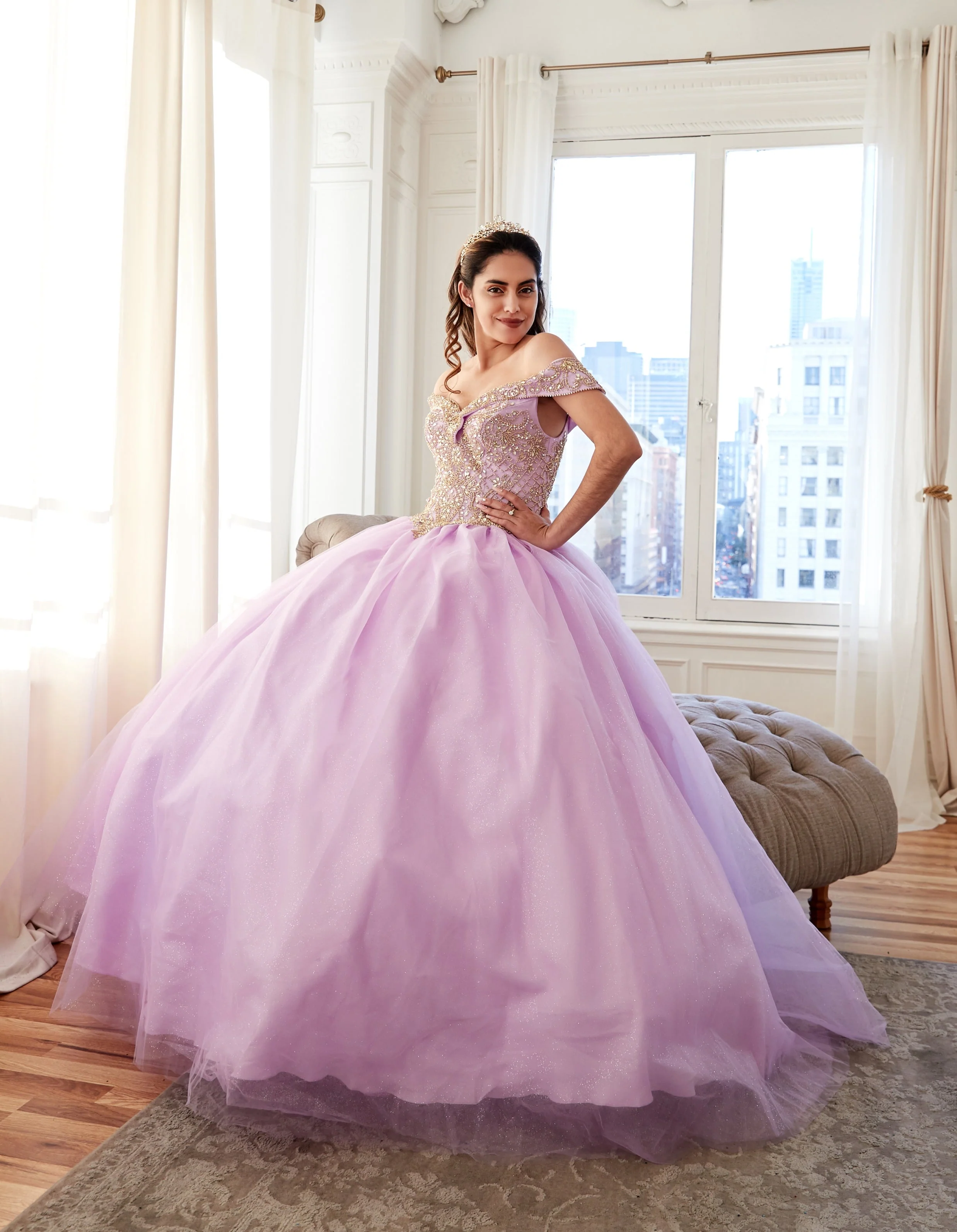 Beaded Off Shoulder Ball Gown by Calla KY71246 - Image 17