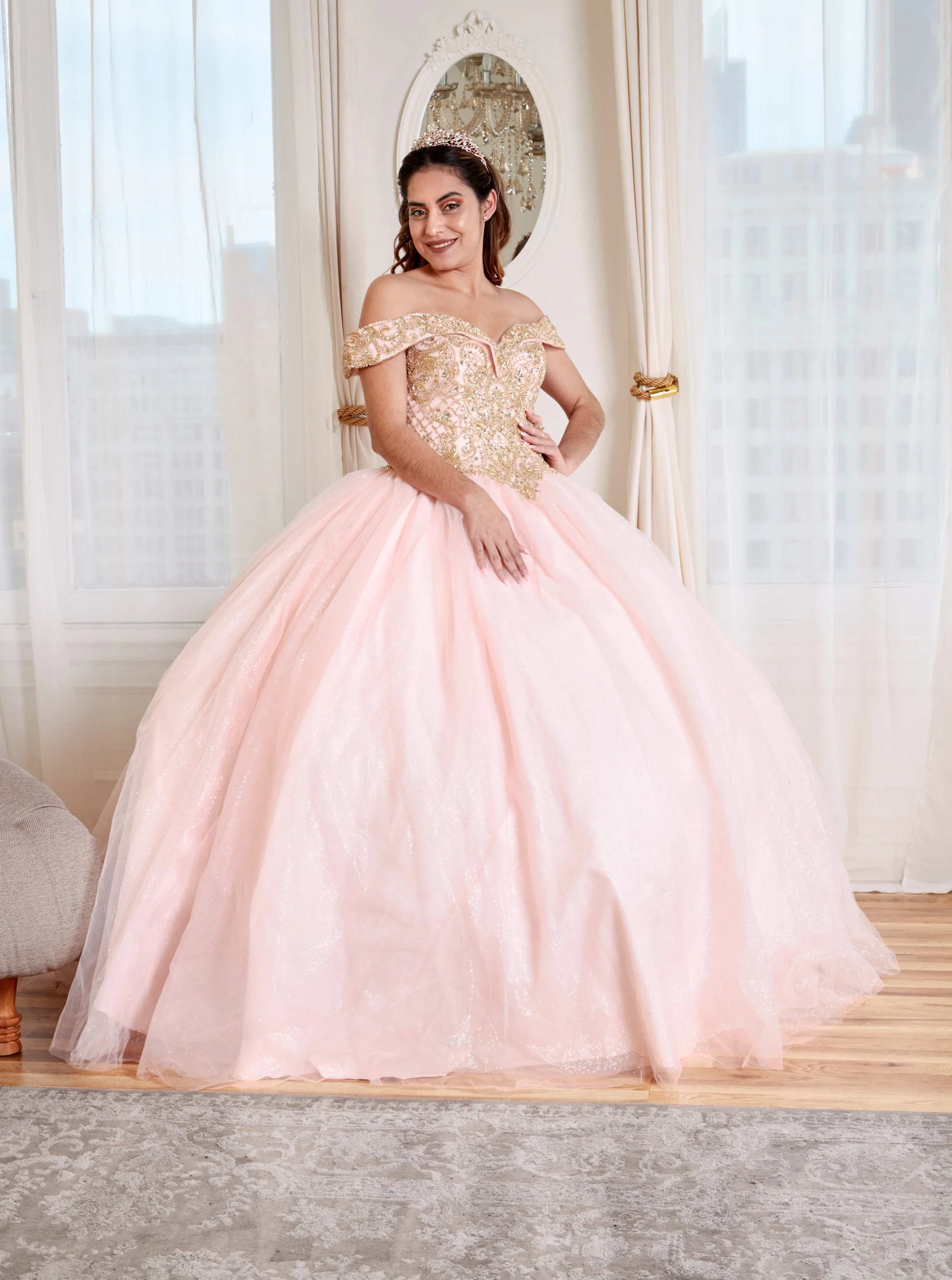 Beaded Off Shoulder Ball Gown by Calla KY71246 - Image 18