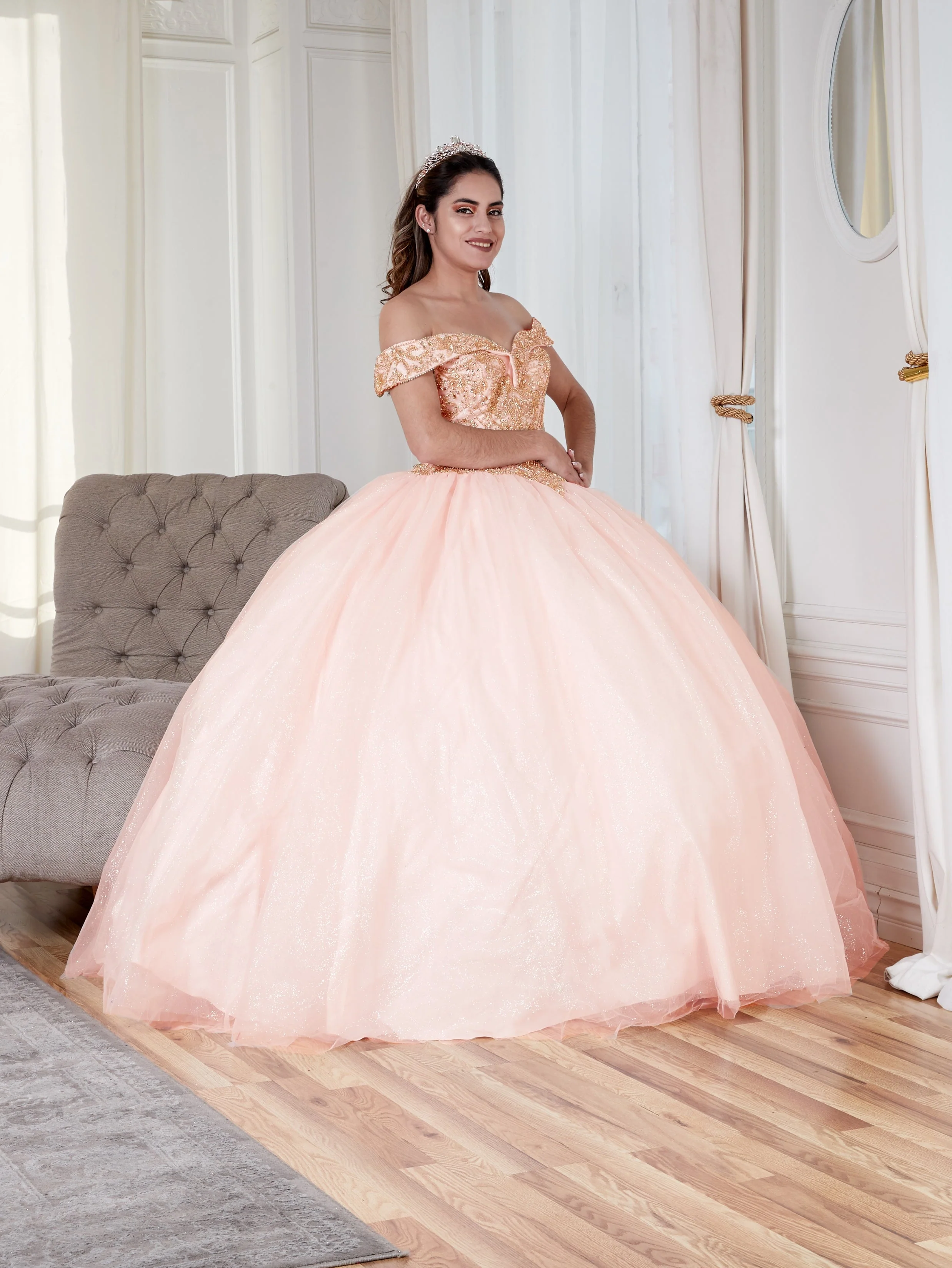 Beaded Off Shoulder Ball Gown by Calla KY71246 - Image 19