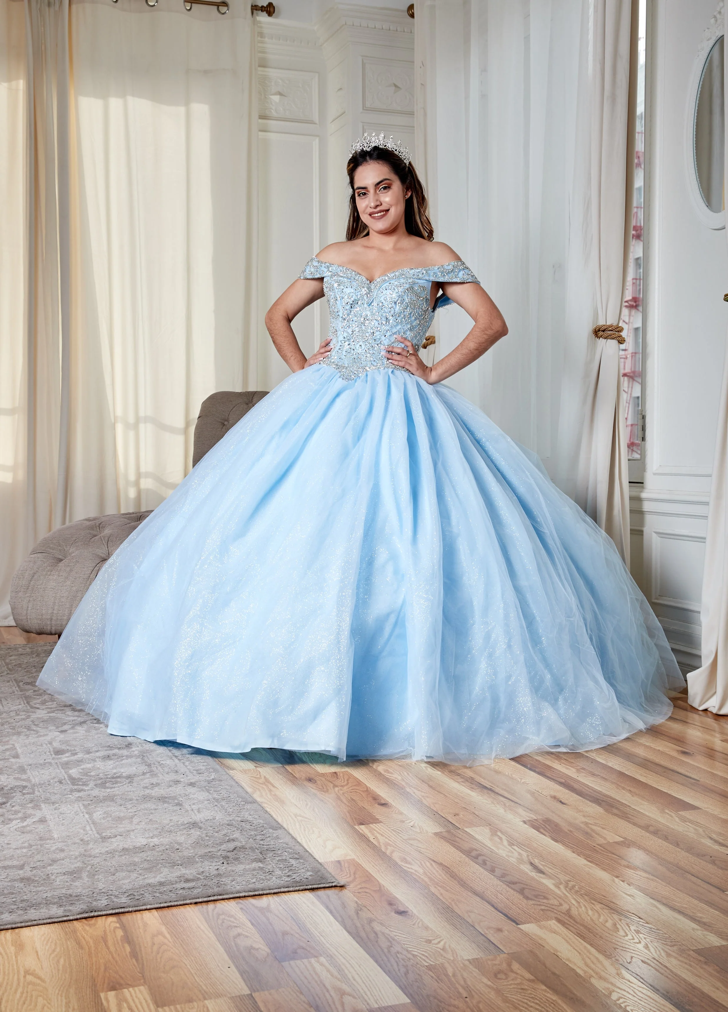 Beaded Off Shoulder Ball Gown by Calla KY71246 - Image 20