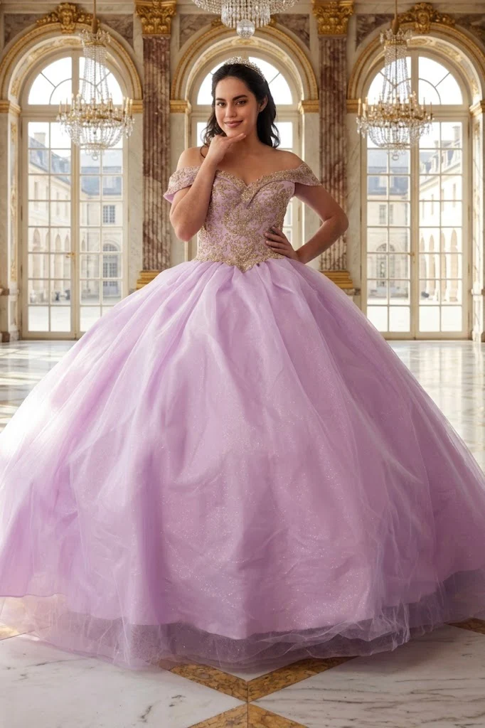 Beaded Off Shoulder Ball Gown by Calla KY71246 - Image 3