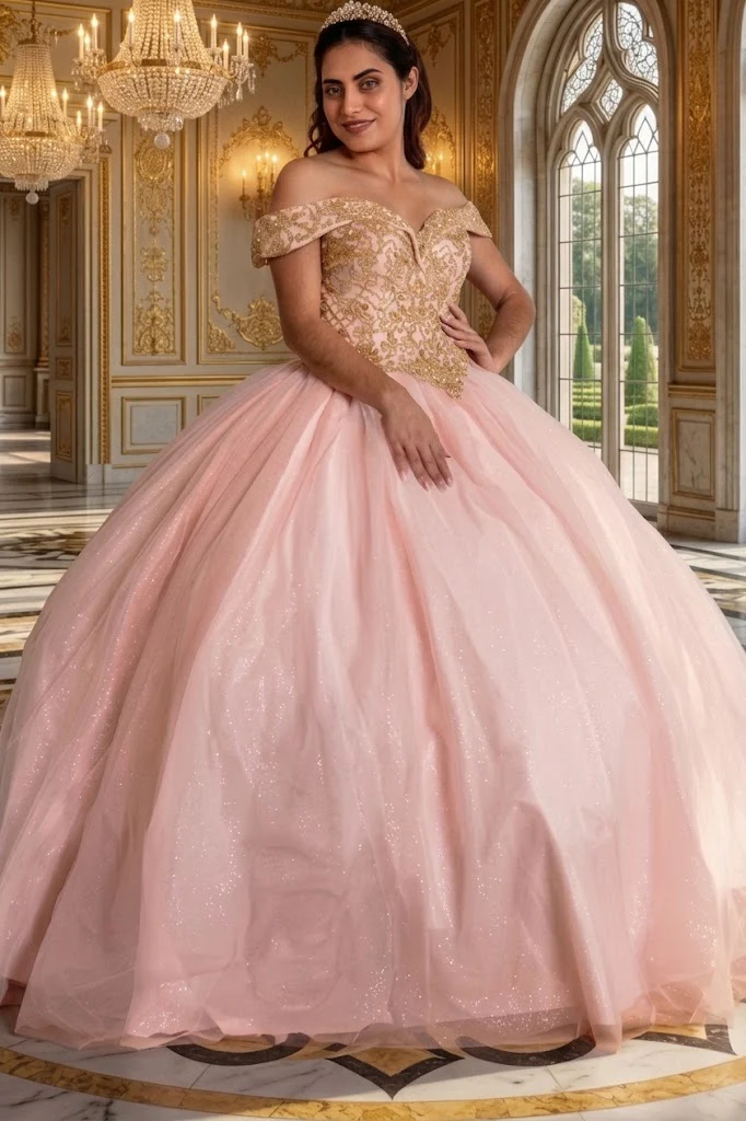 Beaded Off Shoulder Ball Gown by Calla KY71246 - Image 4