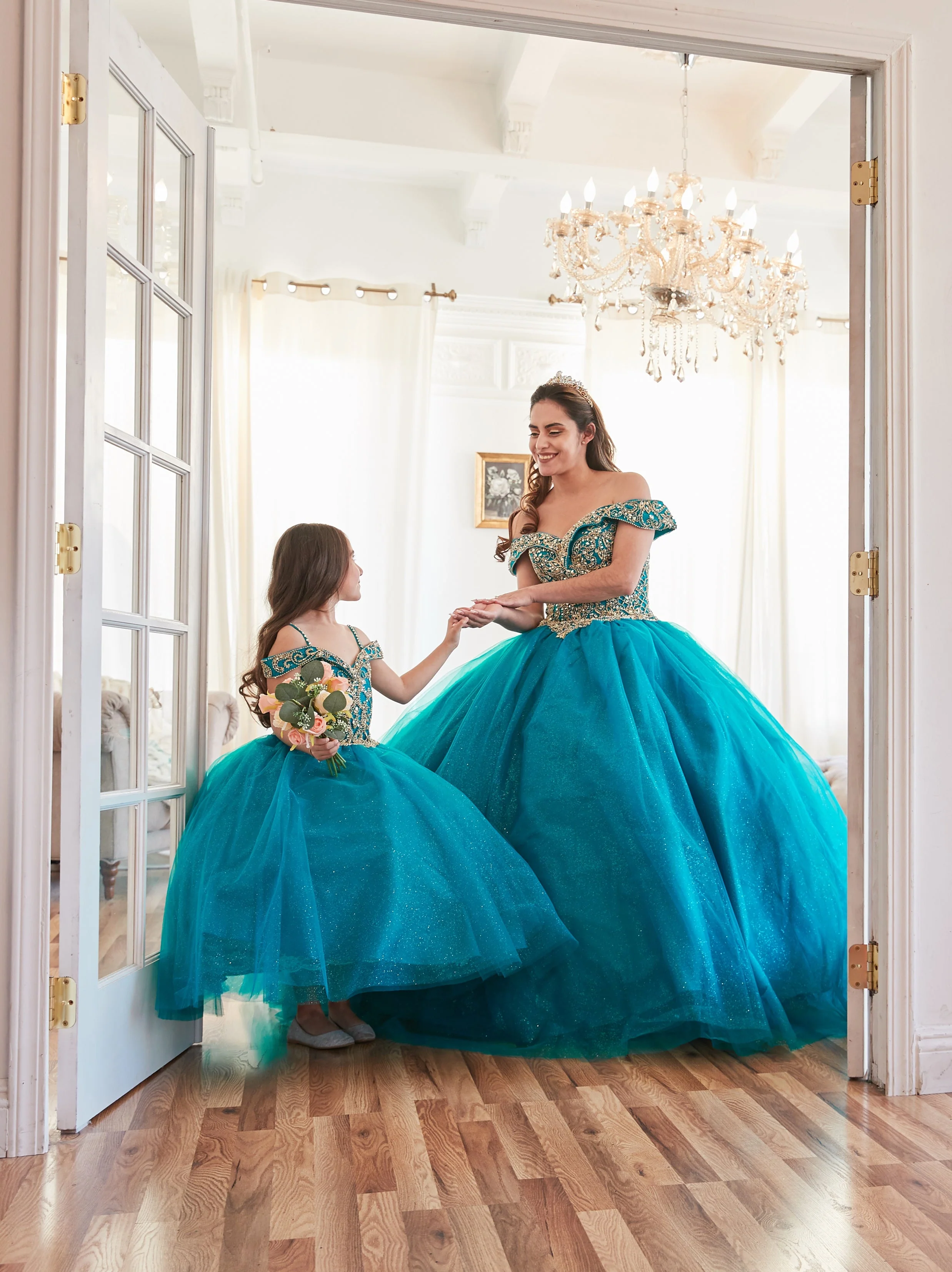 Beaded Off Shoulder Ball Gown by Calla KY71246 - Image 6