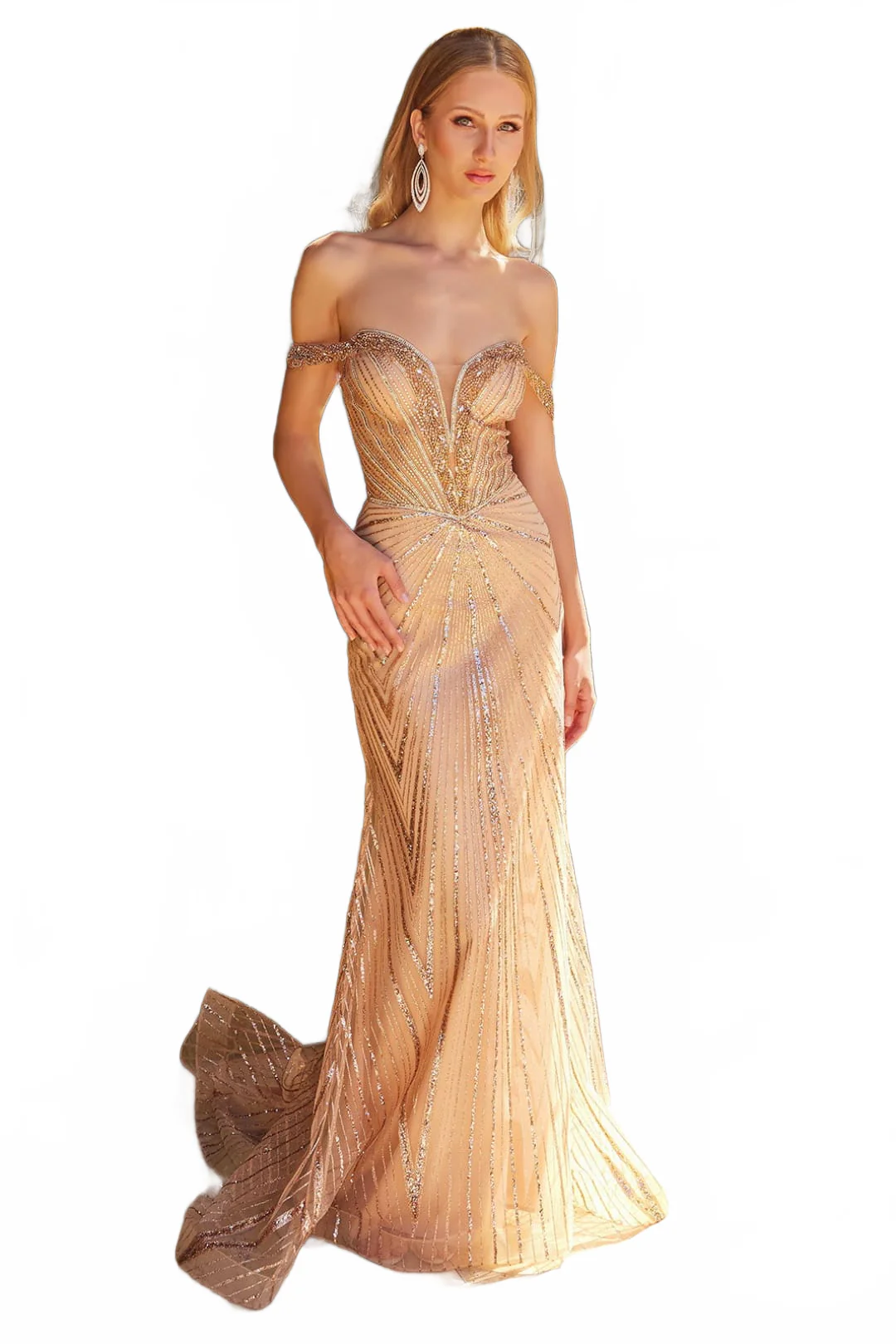 Beaded Off Shoulder Gown by GLS Gloria GL3560 - Image 5