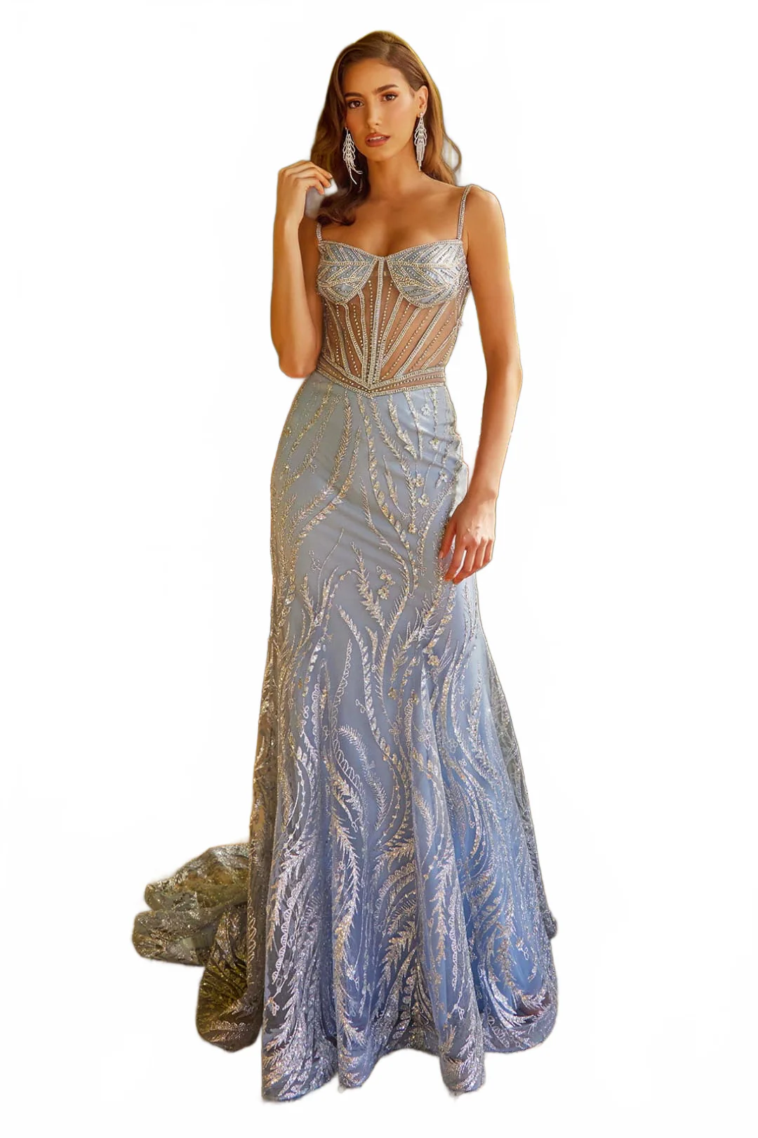 Beaded Sheer Corset Gown by GLS Gloria GL3561 - Image 5
