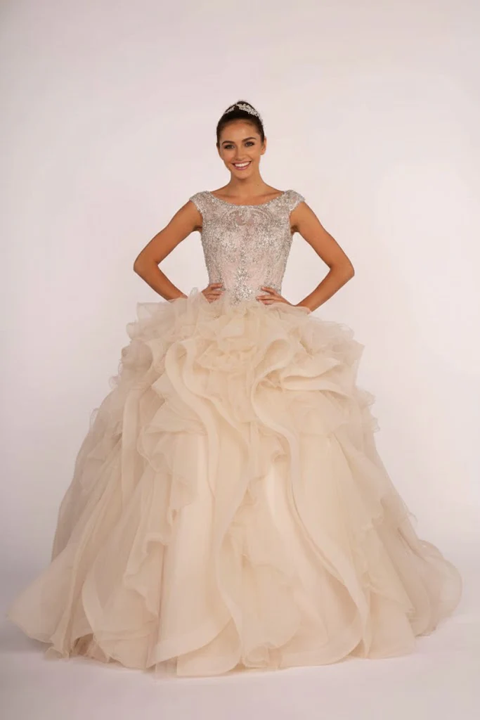 Beaded Ball Gown with Ruffles by Elizabeth KGL2514 - Image 6