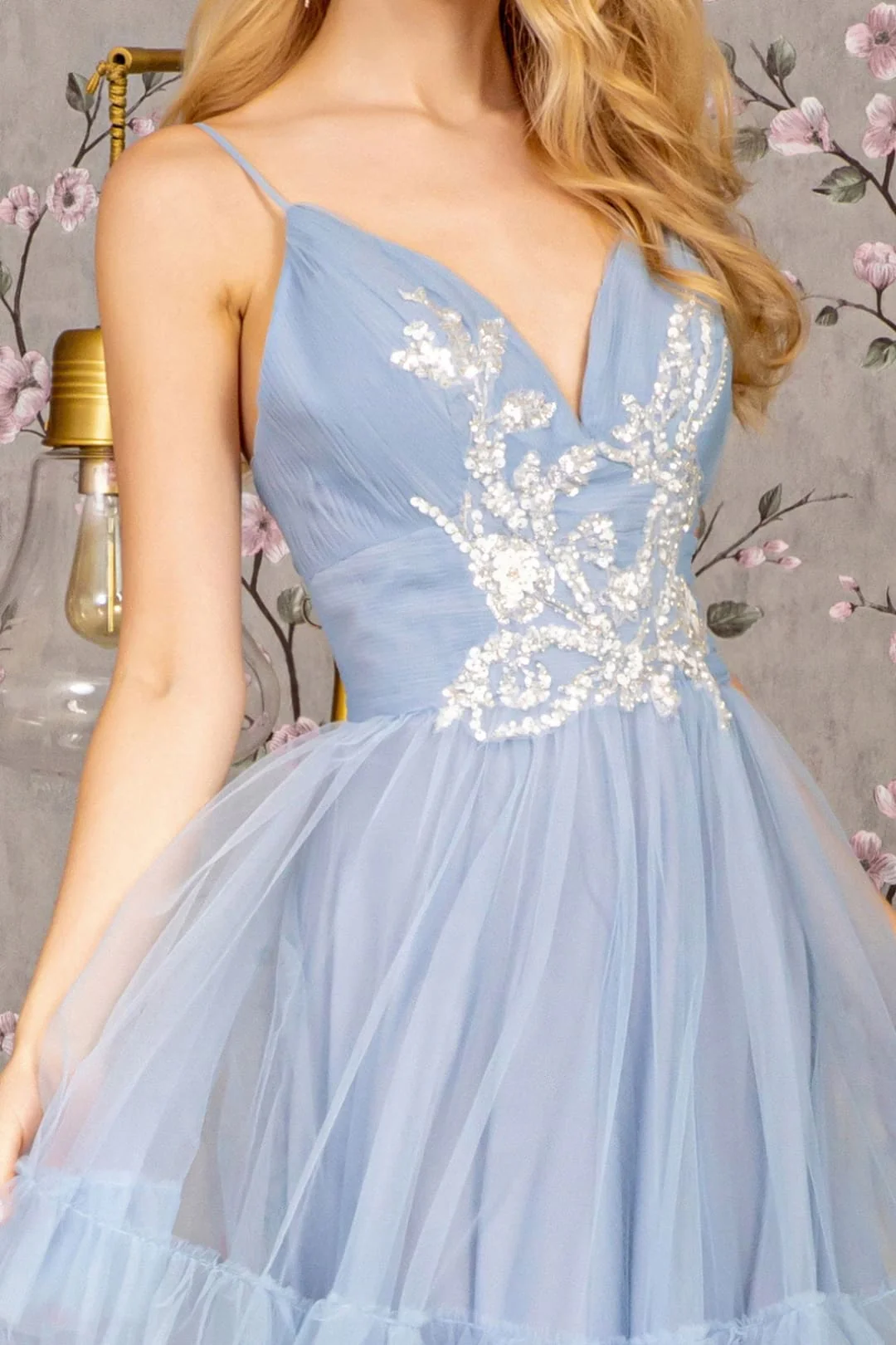 Beaded Sleeveless Tiered Ruffled Gown by GLS Gloria GL3452 - Image 6