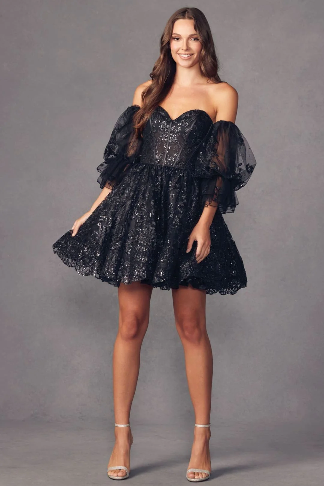 Black Bridesmaid Dresses-Inexpensive Juliet 895 Homecoming Glitter - Image 2