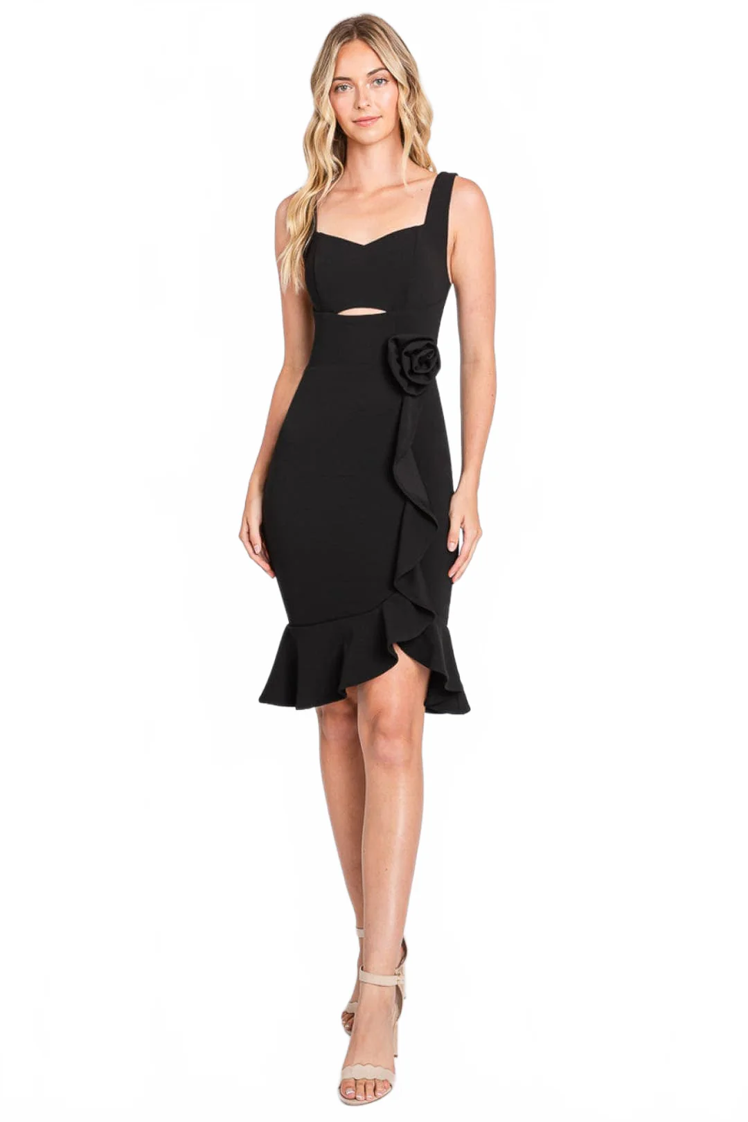 Black Bridesmaid Dresses-Inexpensive Lenovia 3043 Party Knee Length - Image 3