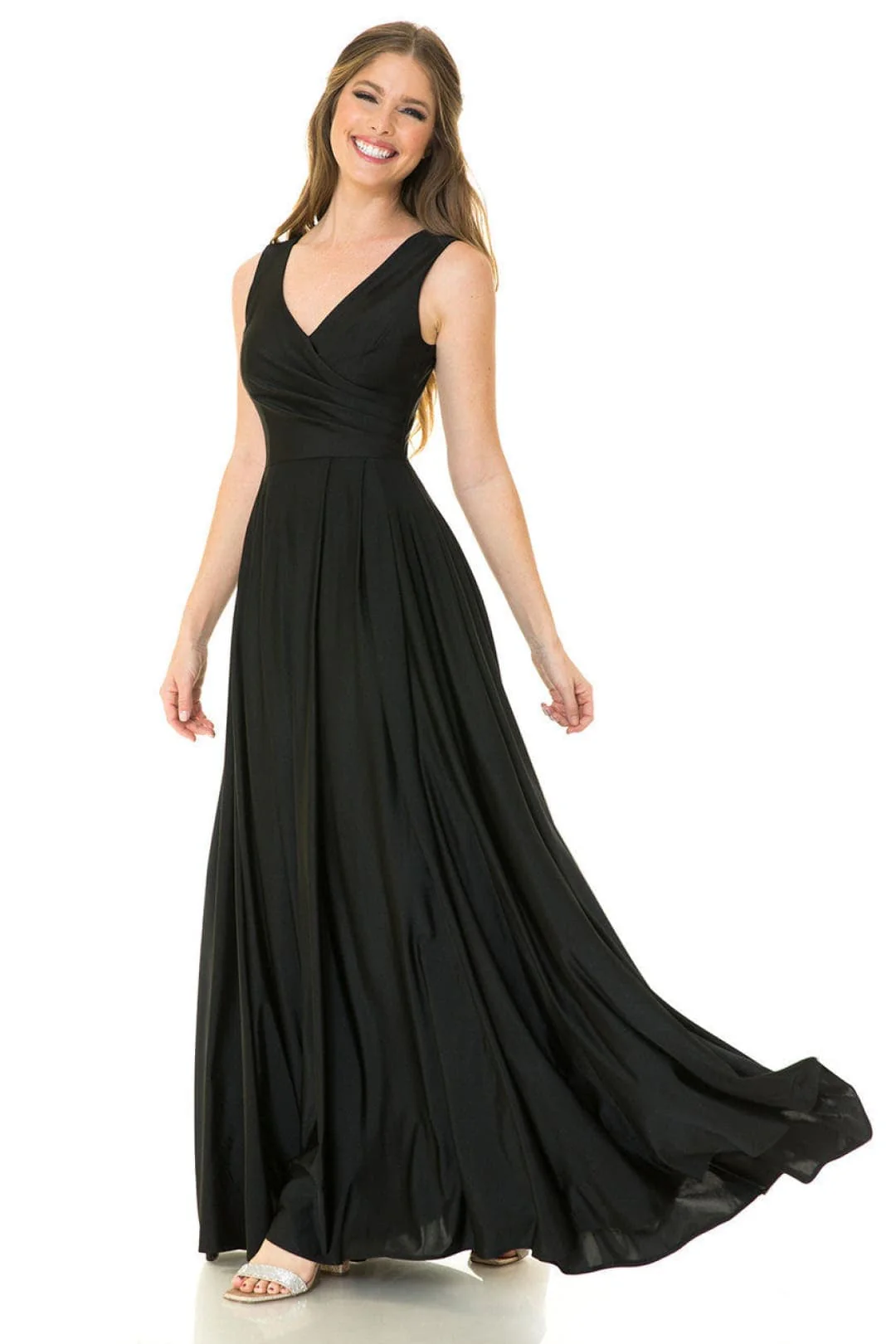 Black Bridesmaid Dresses-Inexpensive Lenovia 5242 A-line Shiny Long - Image 6
