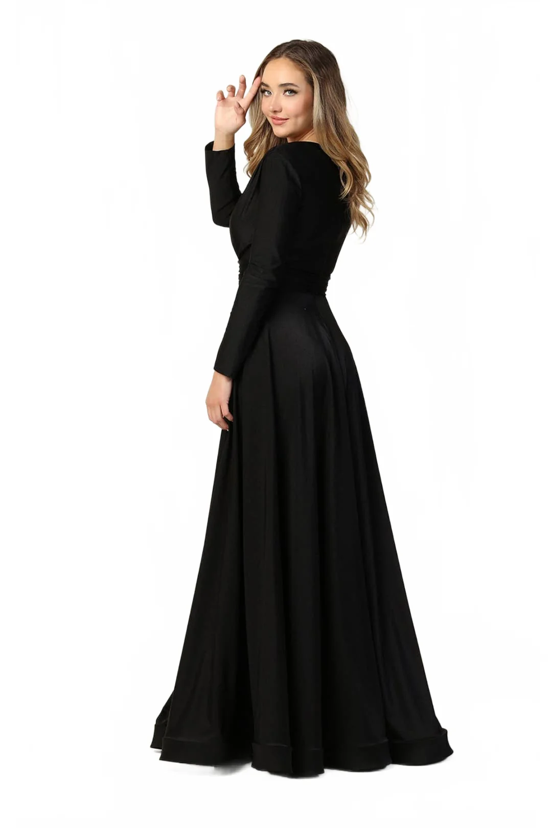 Black Christmas & Holiday Dress in Jersey - Image 8