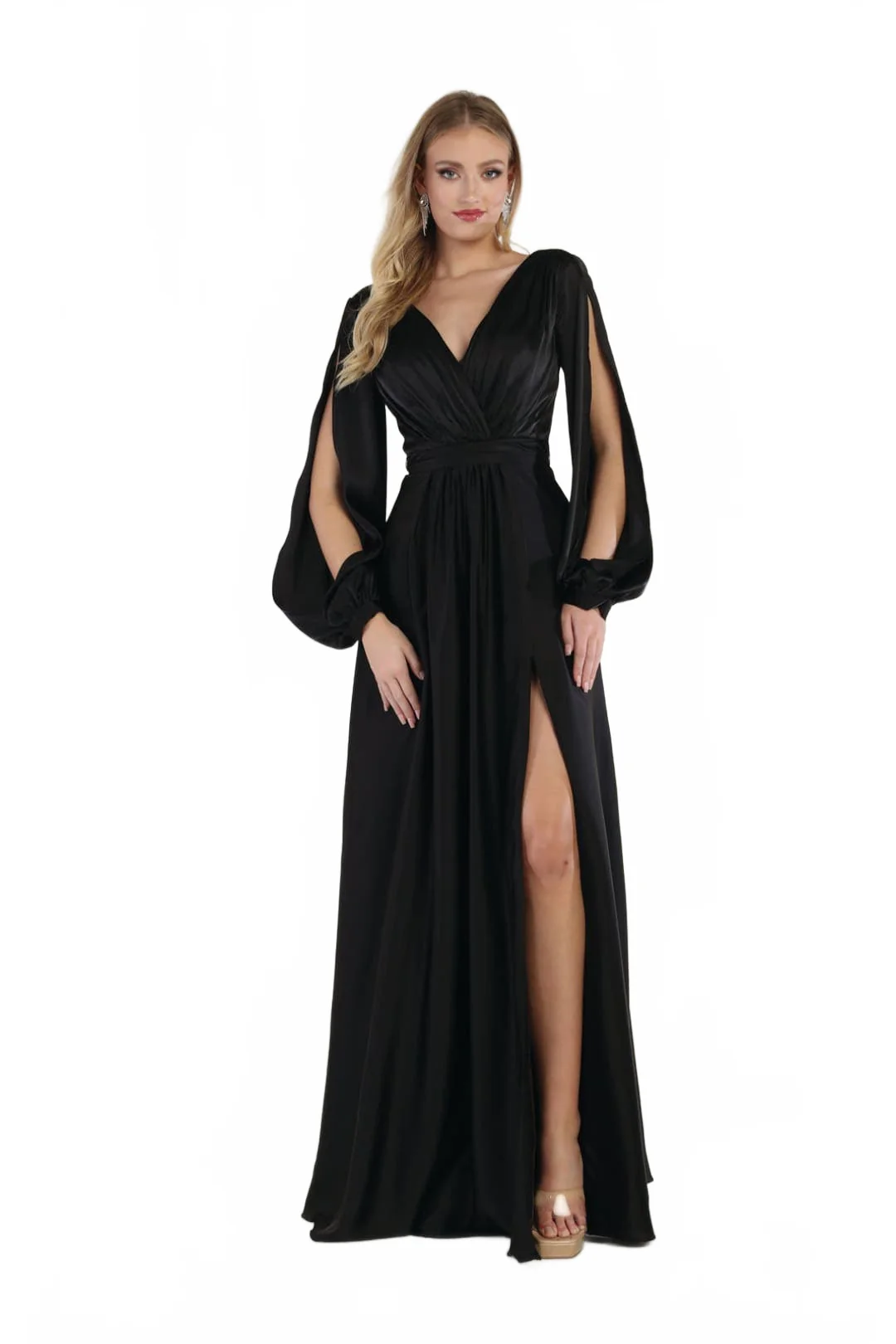 Black Christmas & Holiday Dress in Satin by May Queen  MQ1857 - Image 10