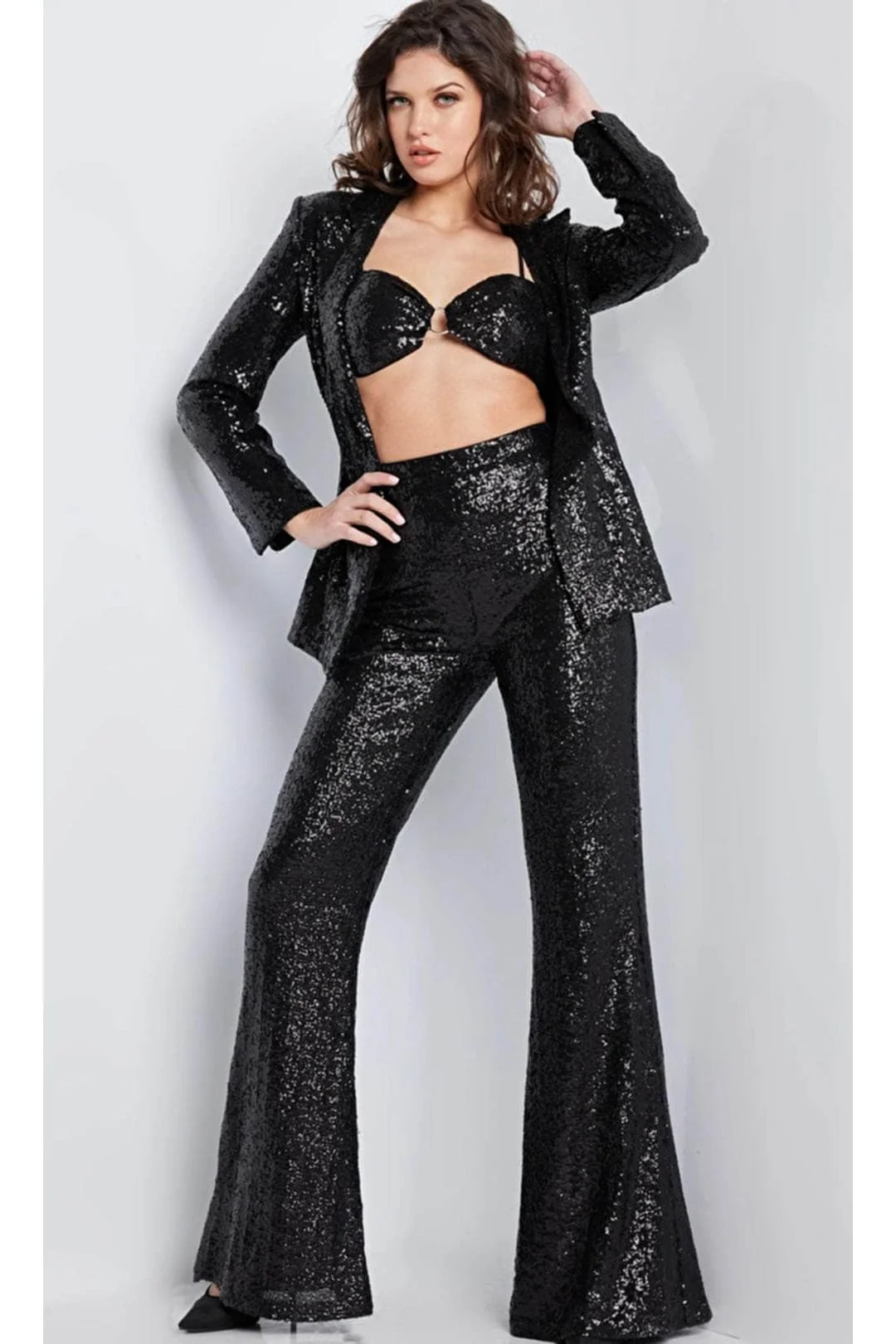 Black Jumpsuit Formal Outfit for Women by Jovani 26042