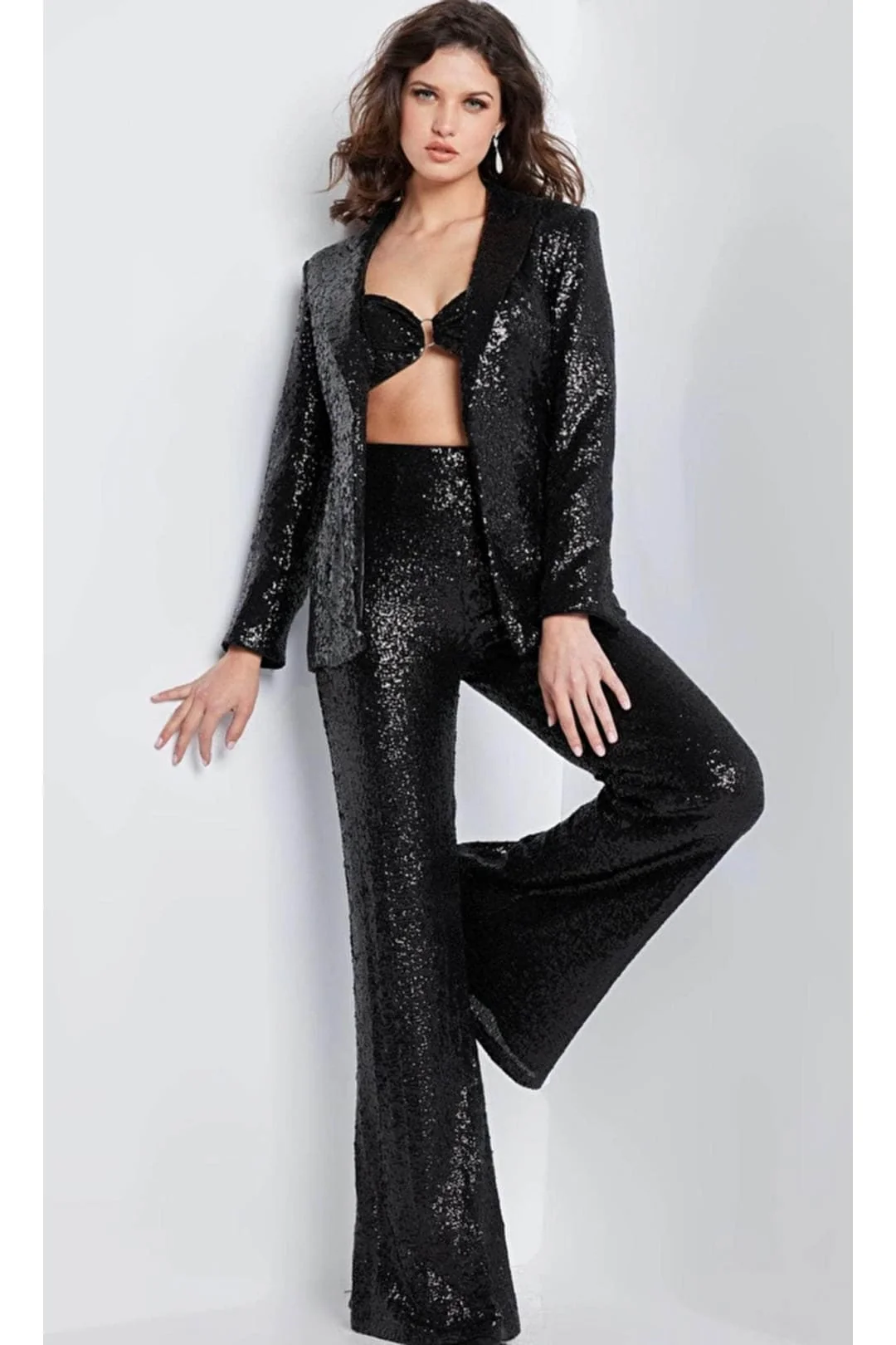 Black Jumpsuit Formal Outfit for Women by Jovani 26042 - Image 3