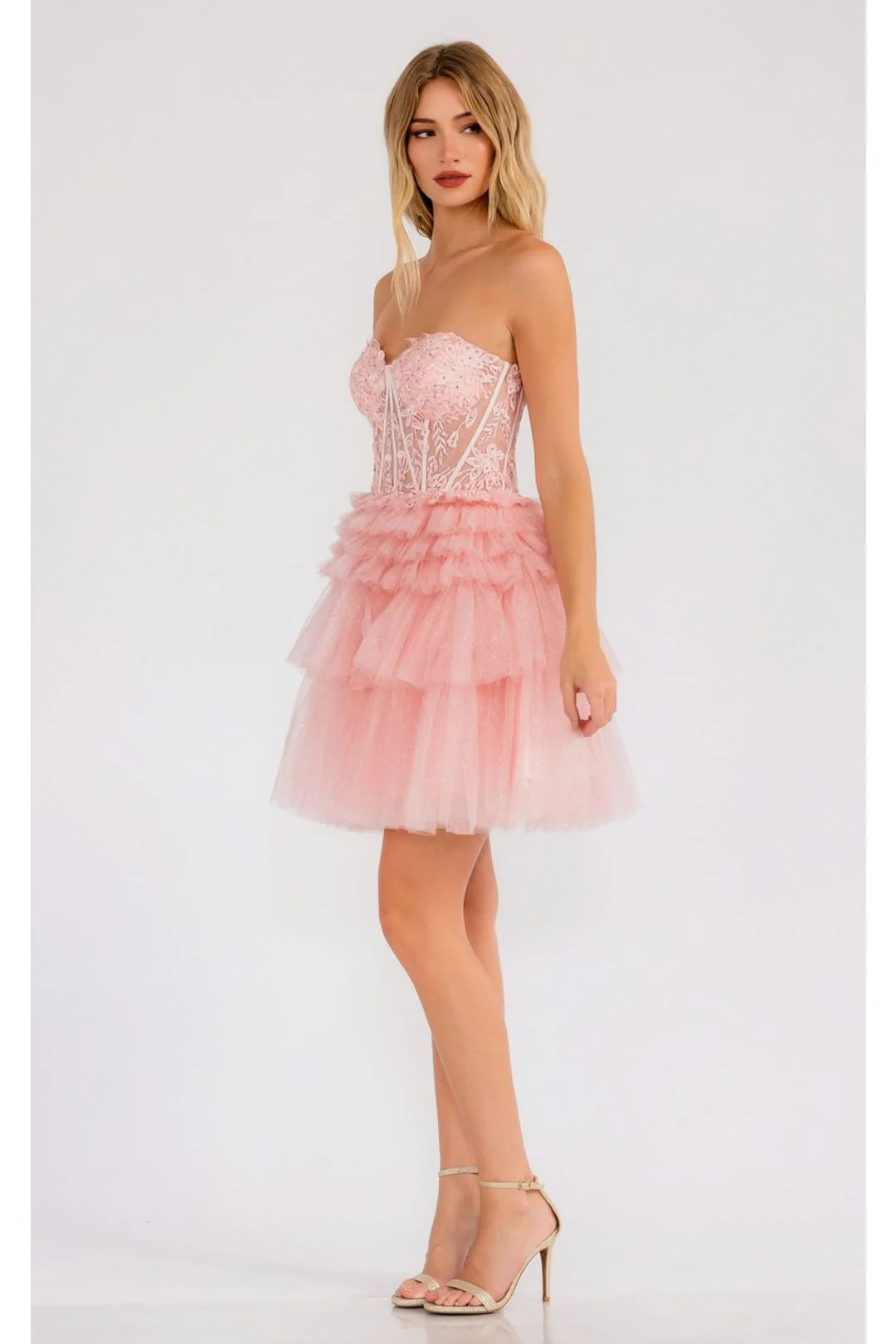Blush Bridesmaid Dresses-Inexpensive A-Line Short Dress Juliet JT918S - Image 3