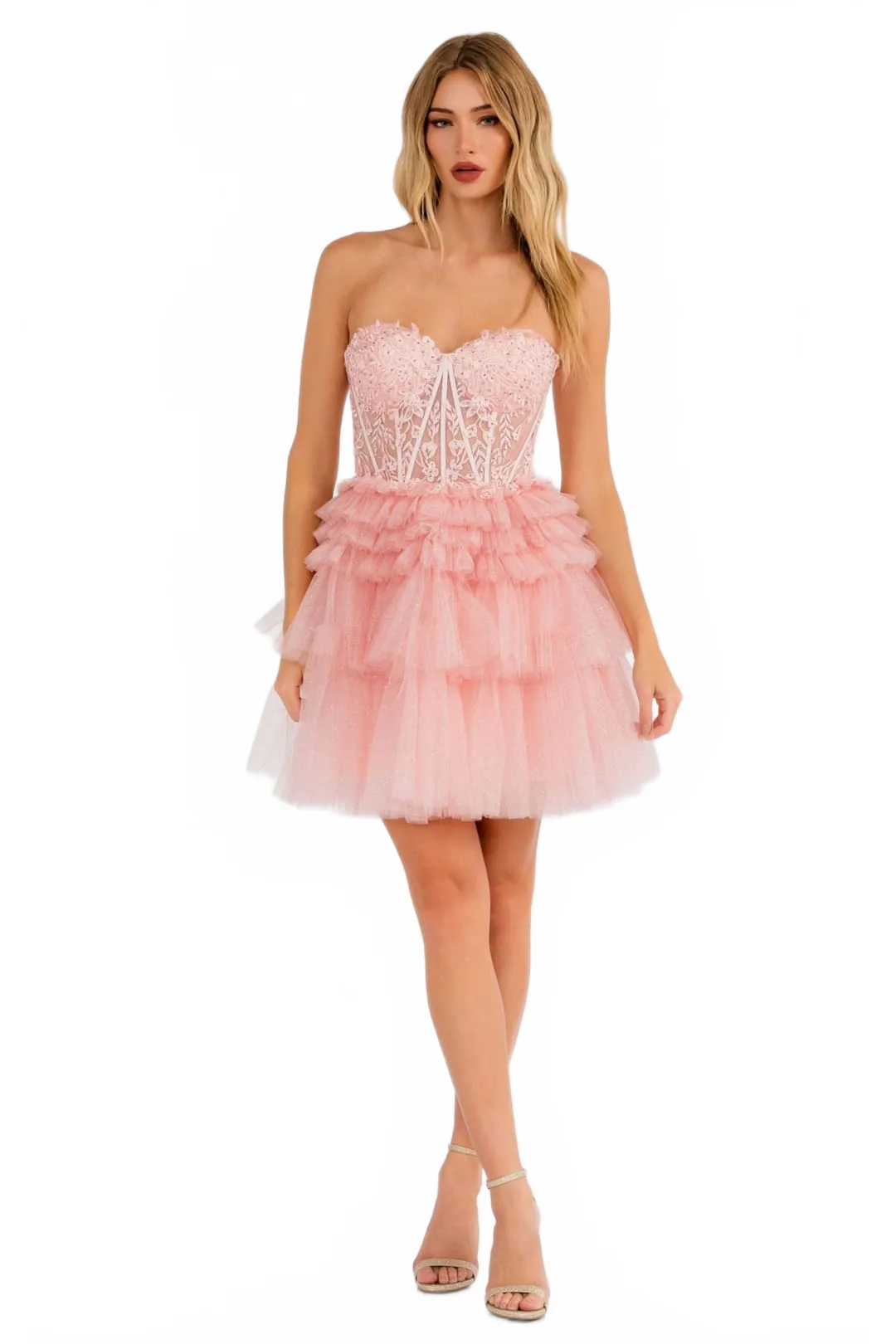 Blush Bridesmaid Dresses-Inexpensive A-Line Short Dress Juliet JT918S - Image 4