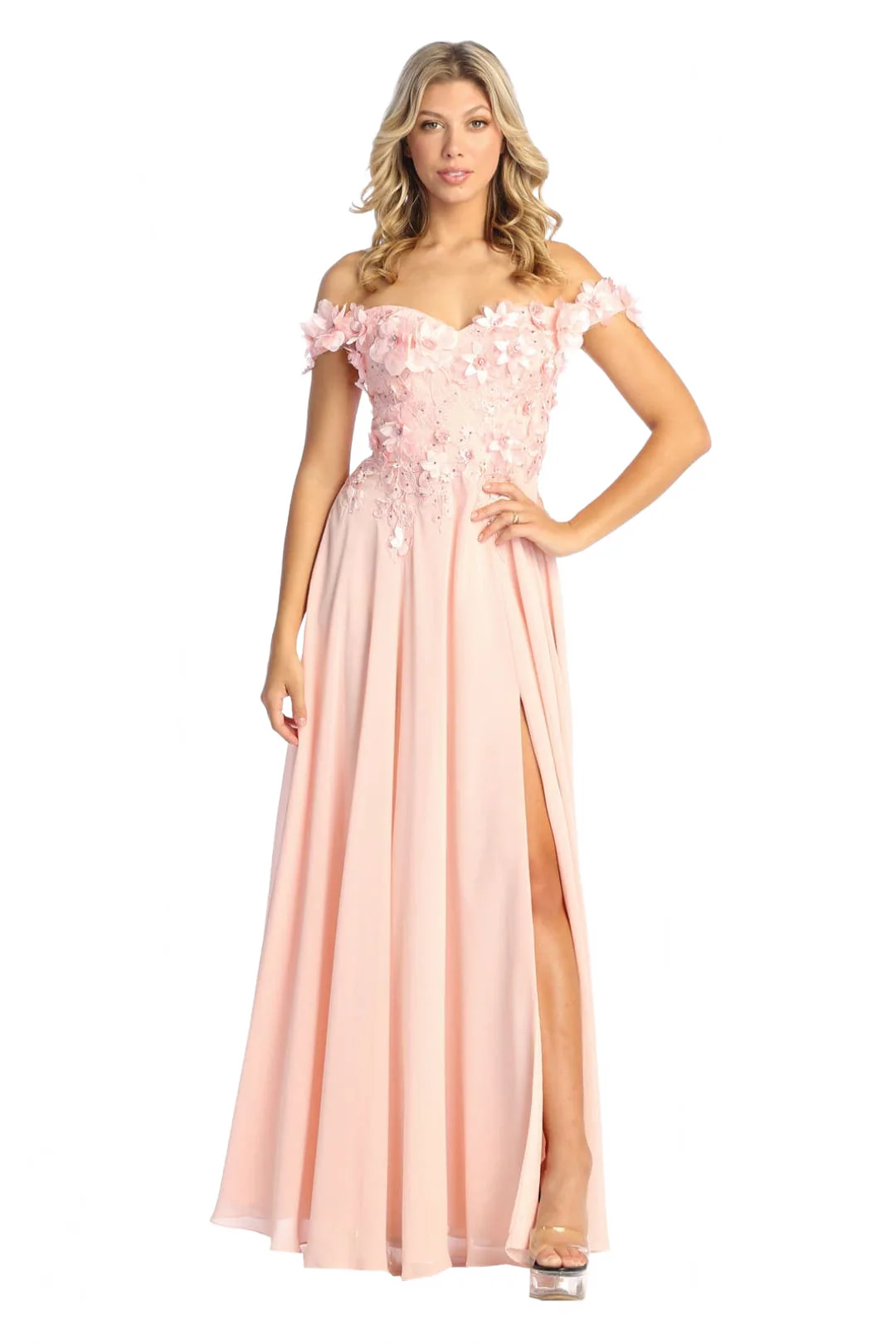 Blush Bridesmaid Dresses-Inexpensive Royal Queen RQ7942 Floral - Image 4