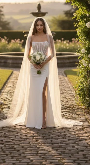 Bridal Dress Mermaid Beaded Pageant Gown By Amelia Couture 3042 - Image 4