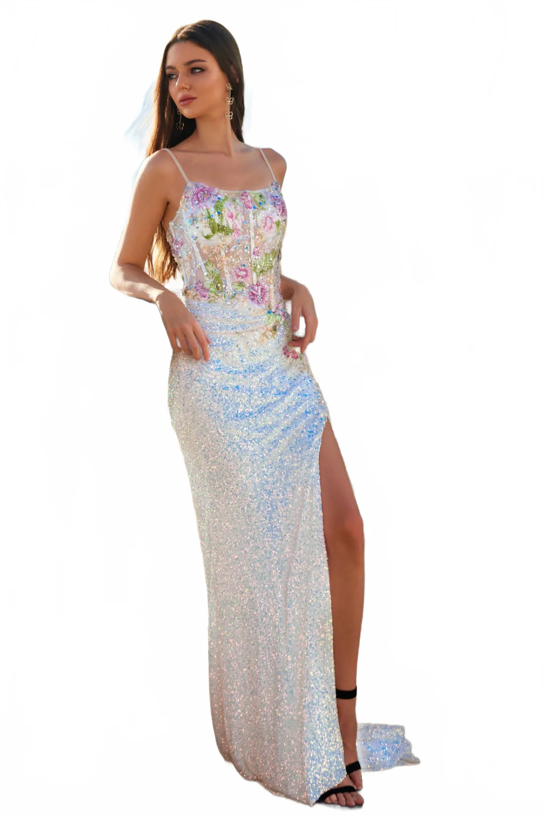 Bridal Dress Square Neck Sheath Wedding Gown By Amelia Couture 2053 - Image 6