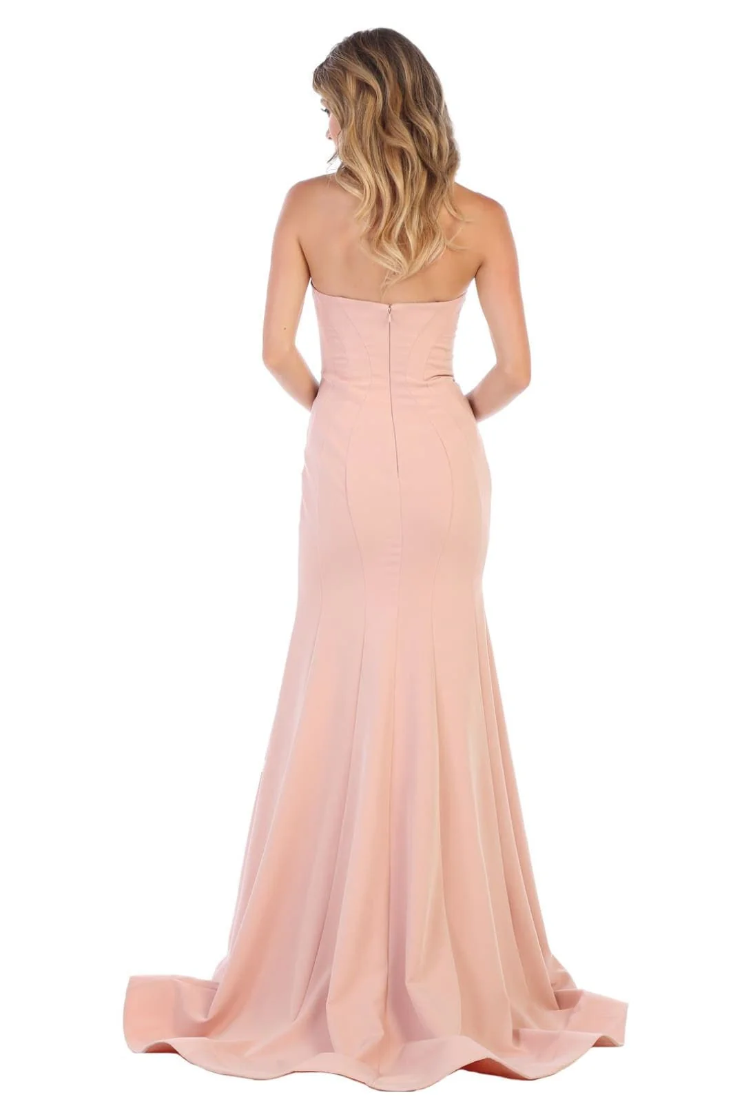 Bridesmaid Dresses in Dusty Rose Strapless Simple Mermaid Gown RQ7703 - Image 3