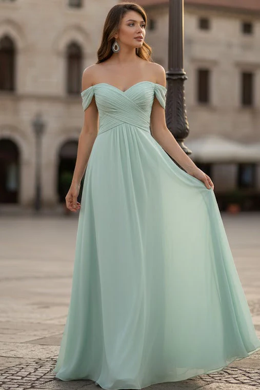Bridesmaid Dresses Off Shoulder Evening Gown & Plus Size by MQ1711 - Image 2